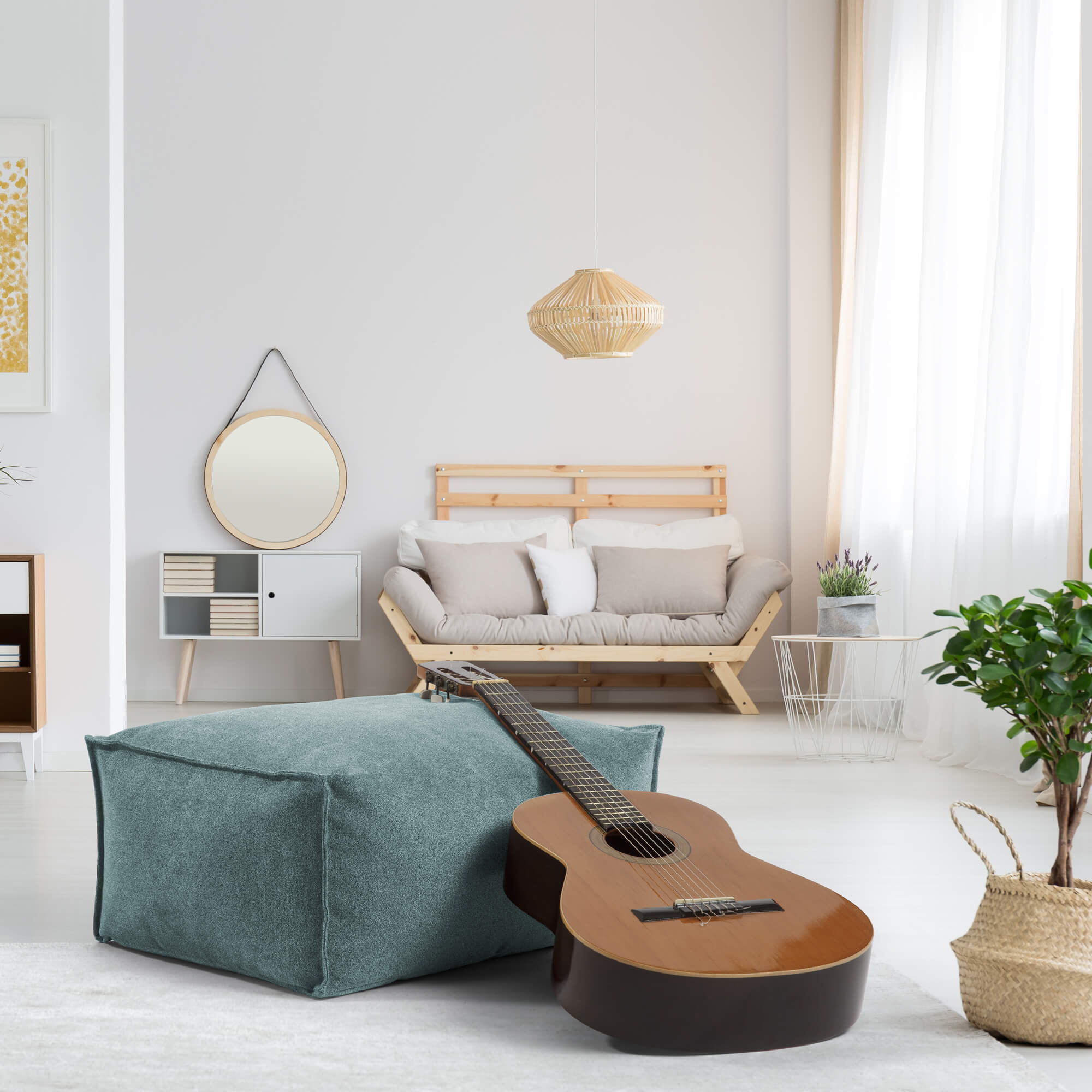 Pouf d'intérieur repose-pieds coussin de sol 'Der Ruhestifter' repose-pieds carré