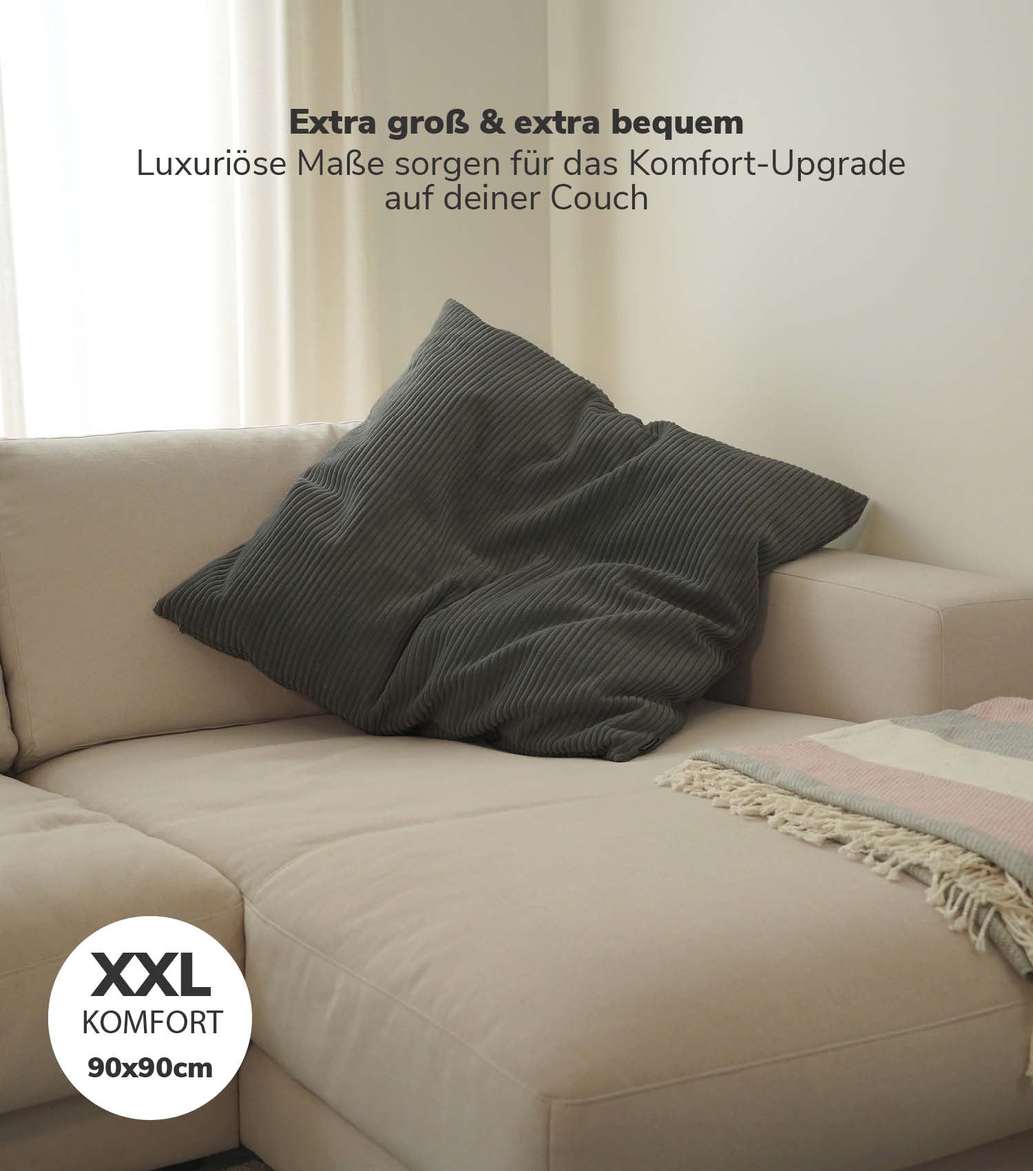 Coussin XXL Jumbo géant coussin de dossier coussin de canapé coussin de repos