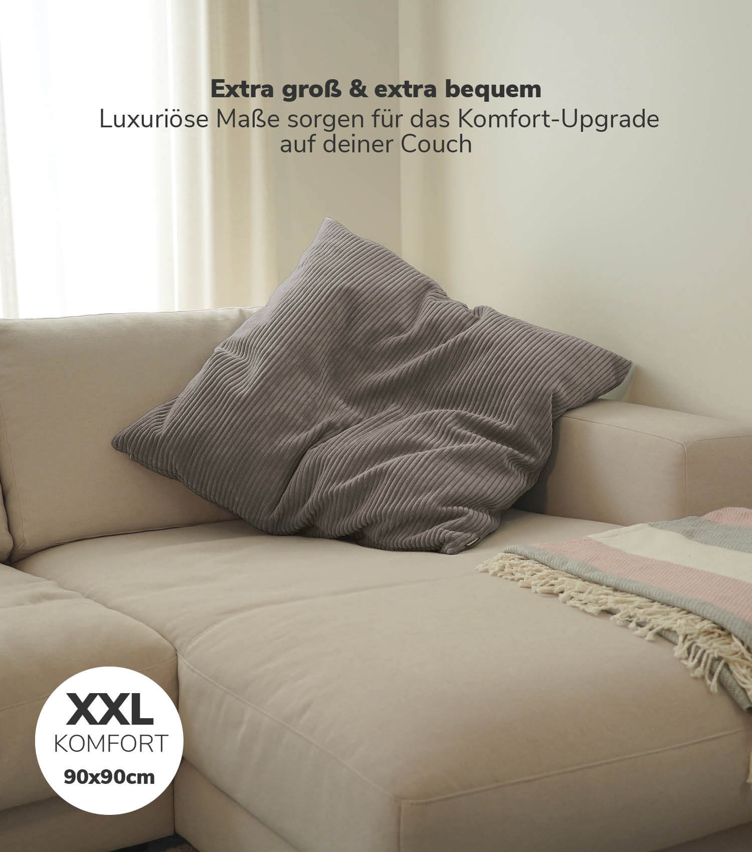 Coussin XXL géant pour canapé et dossier