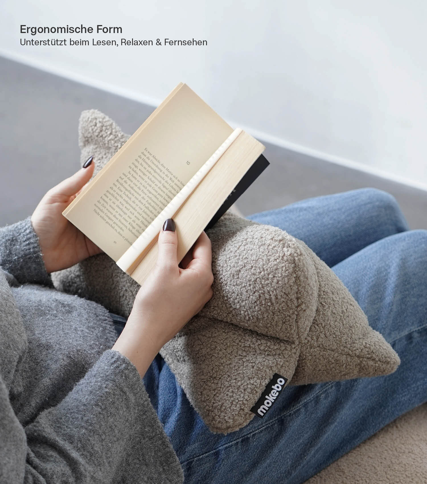 Coussin de nuque, coussin de lecture, appui-livre, coussin de soutien dorsal