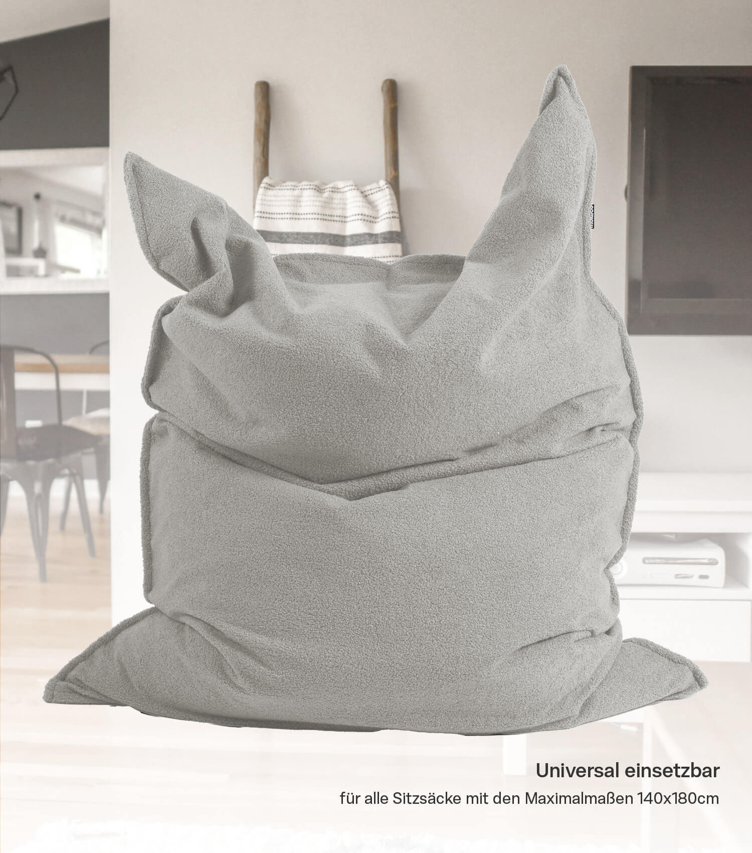Housse de pouf Bean Bag en tissu Cord gris - Felis