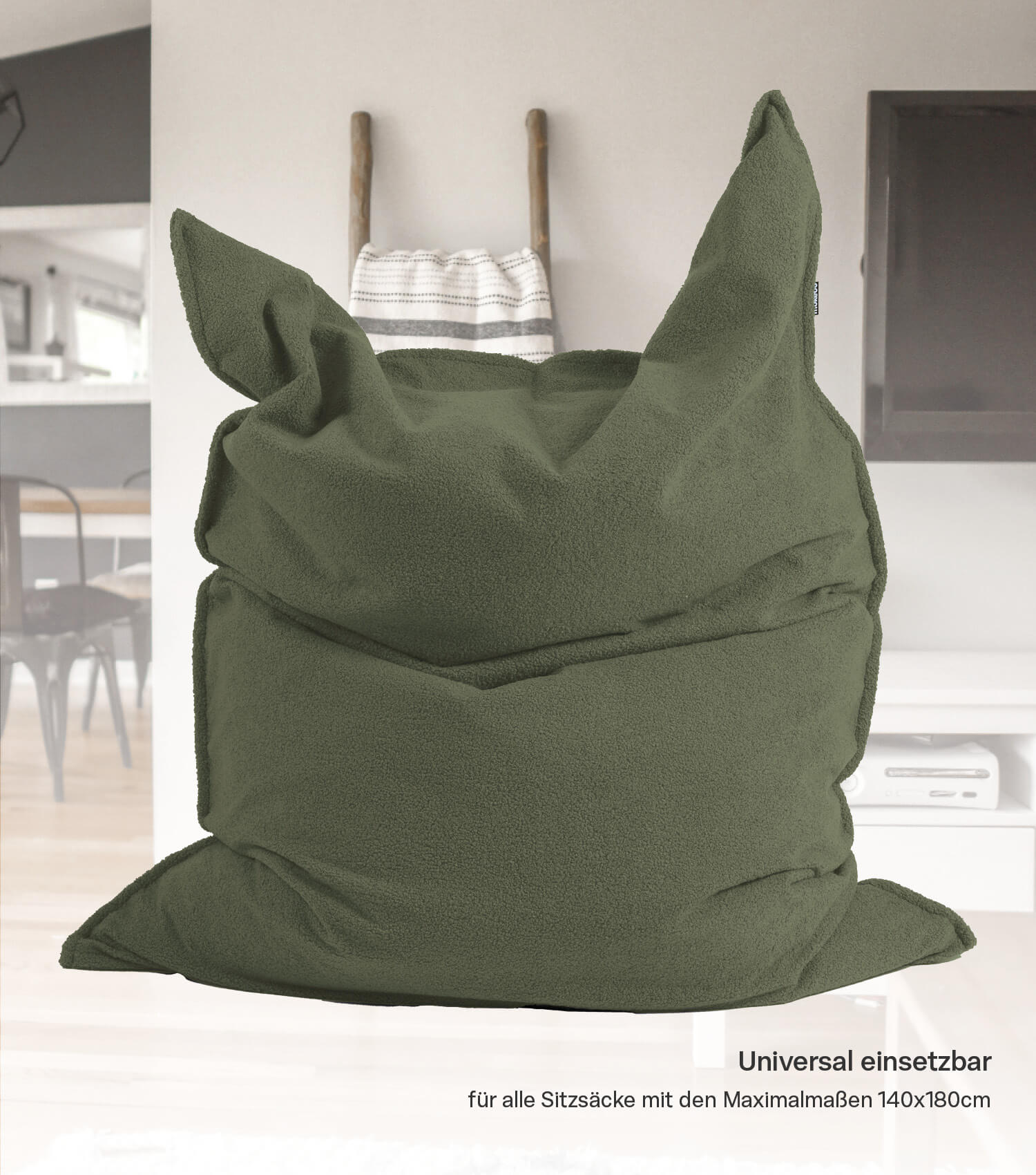 Housse de pouf Bean Bag Cord vert foncé Felis-090