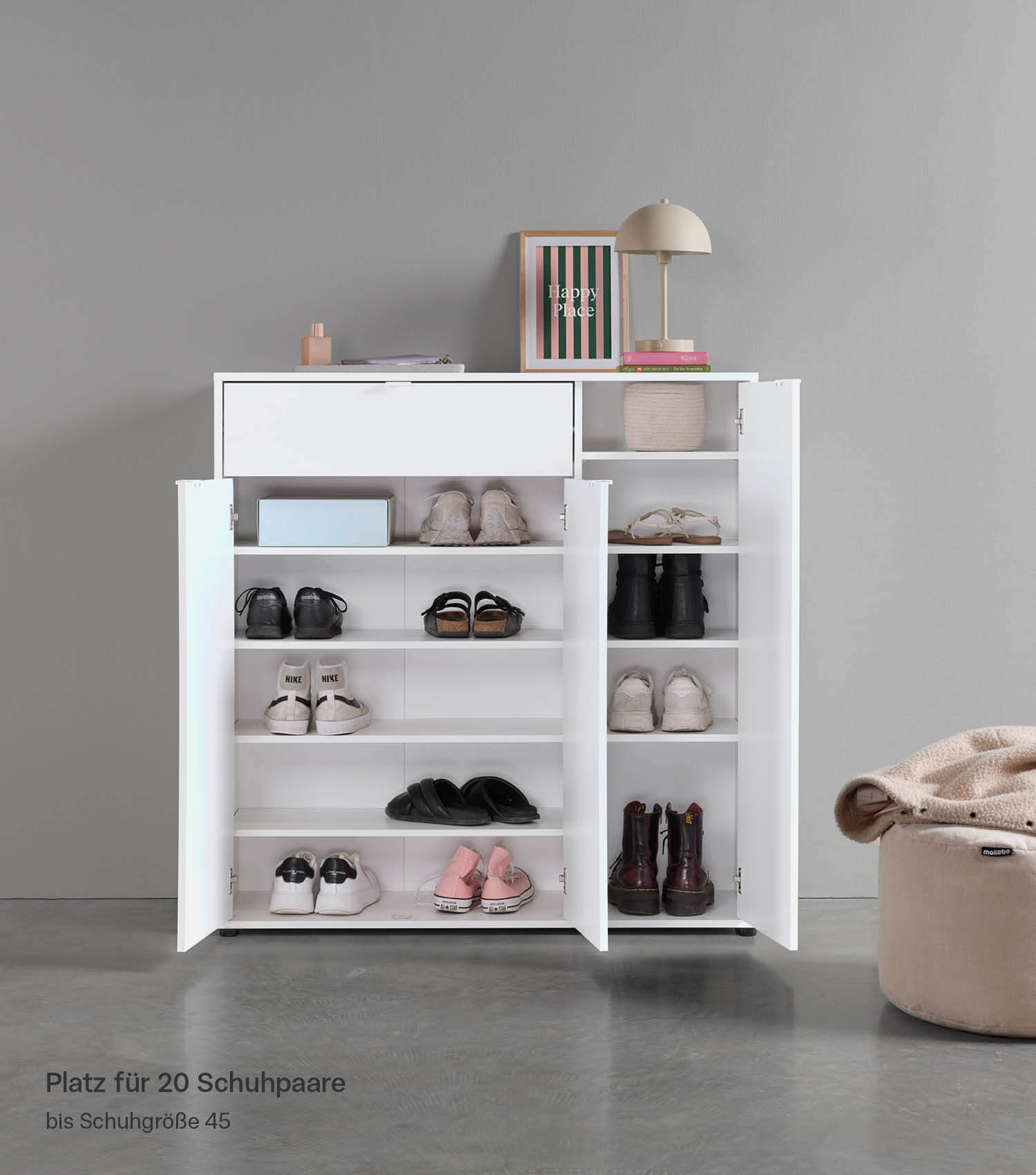 Armoire à chaussures étroite, meuble de rangement gain de place pour chaussures