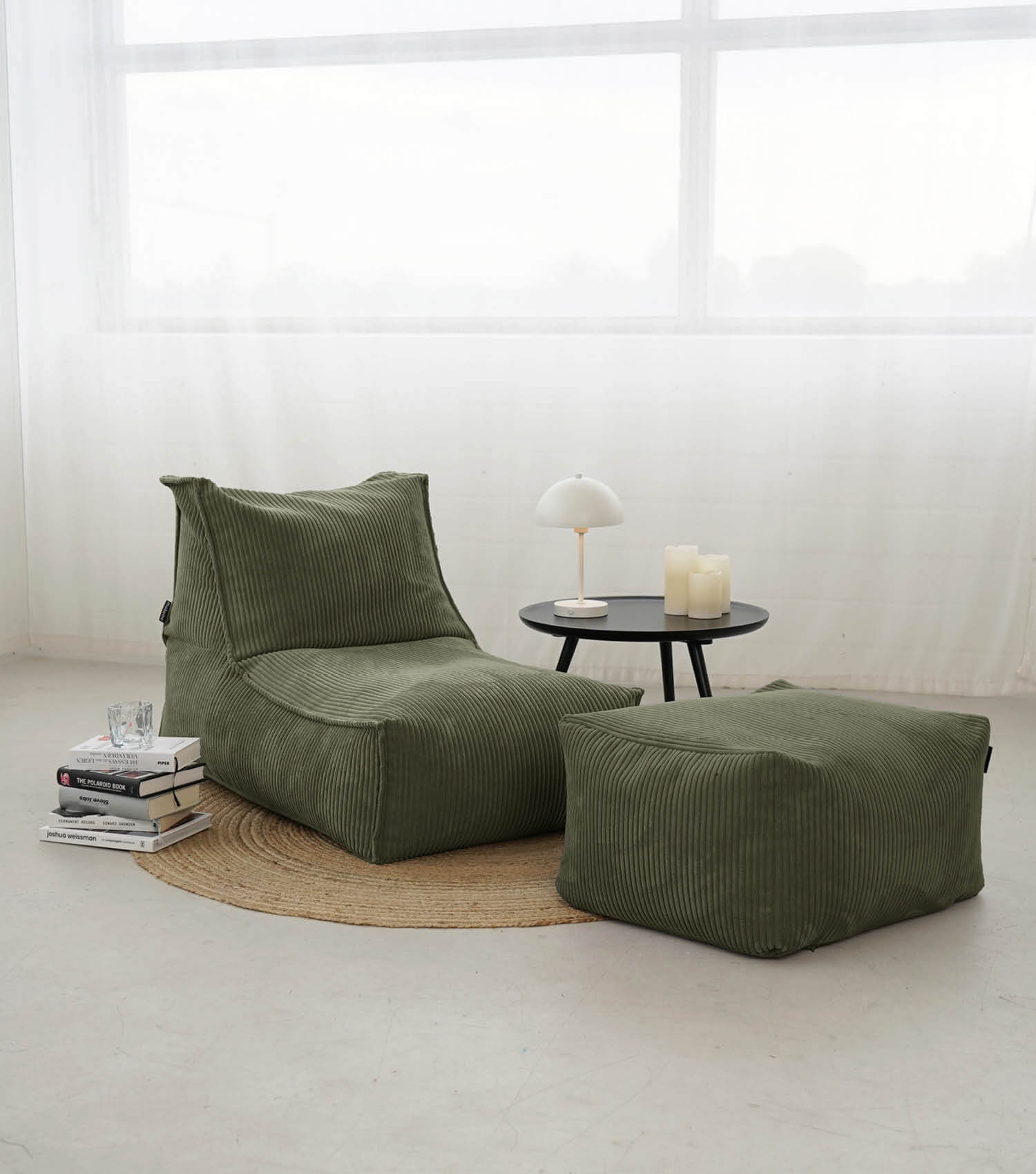 Pouf géant XXL + pouf pour enfants et adultes avec remplissage 'Der Gelassene'