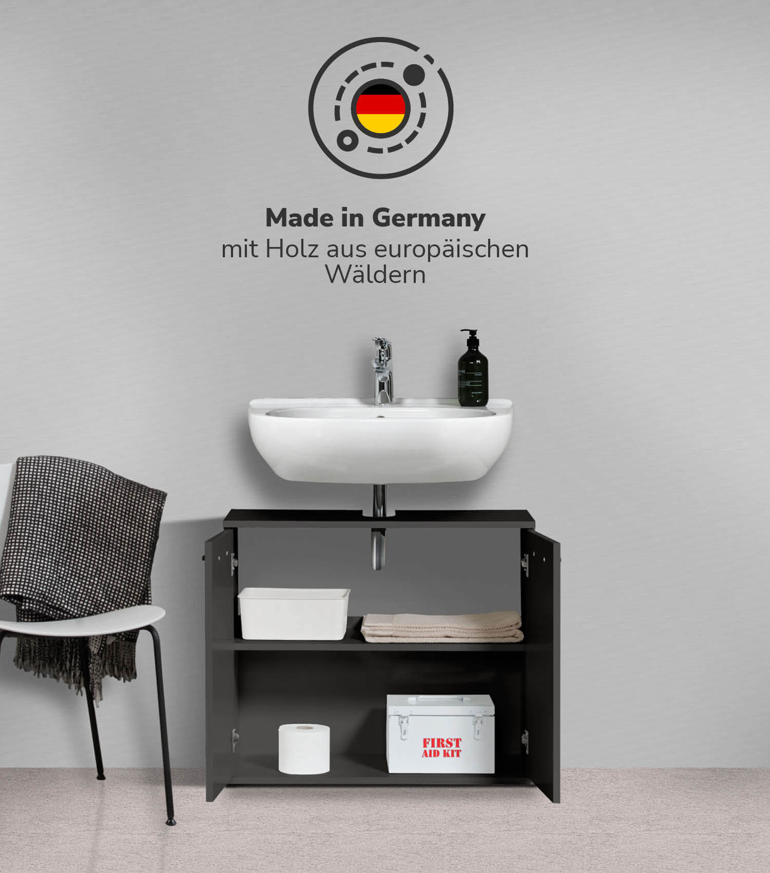 Meuble sous-lavabo Waschtischunterschrank Unterschrank Badschrank