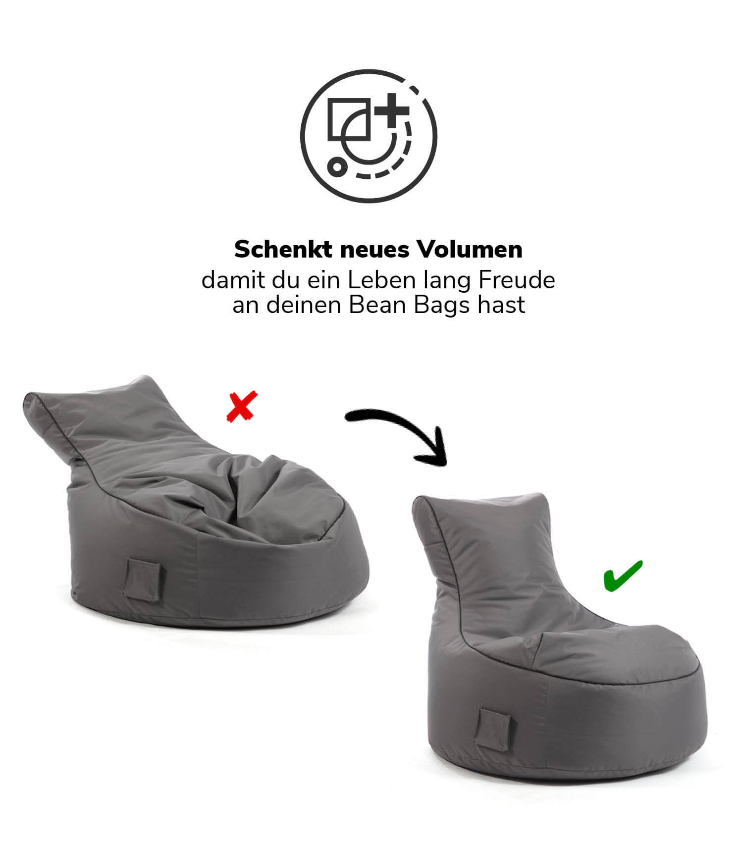 Remplissage pouf ‘Der Nachfüller’ également disponible en pack de recharge perles EPS  
