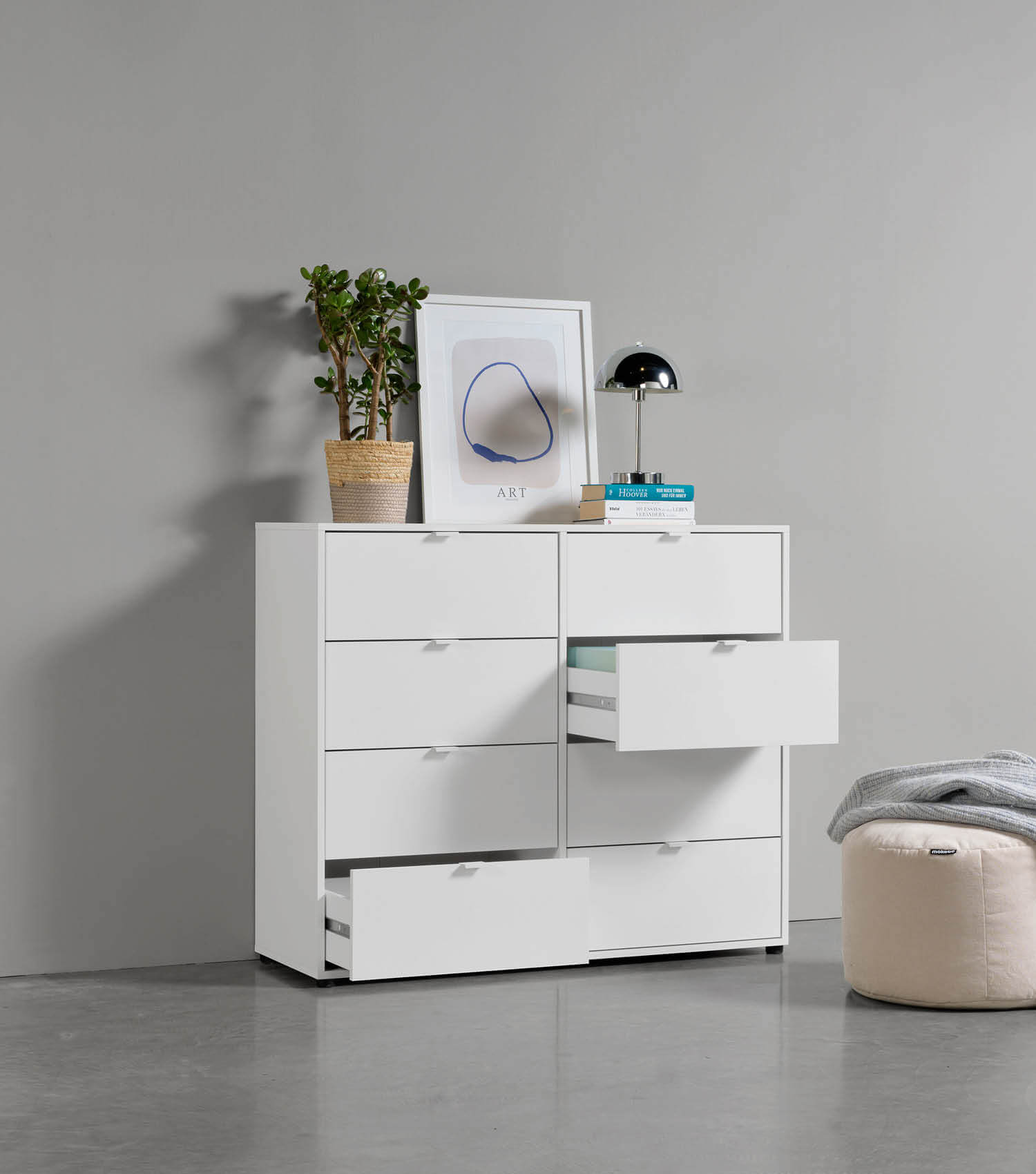 Commode avec tiroirs, buffet bas, buffet haut, table de nuit