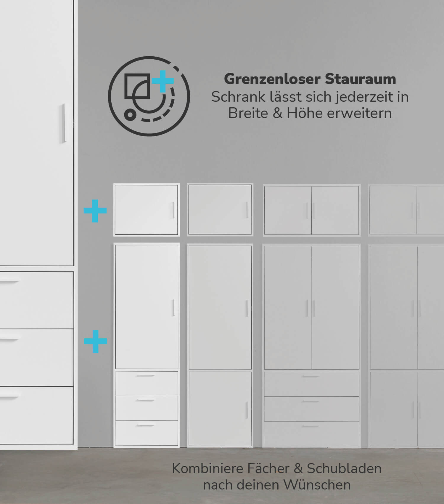 Armoire de rangement pour chambre à coucher, couloir et dressing