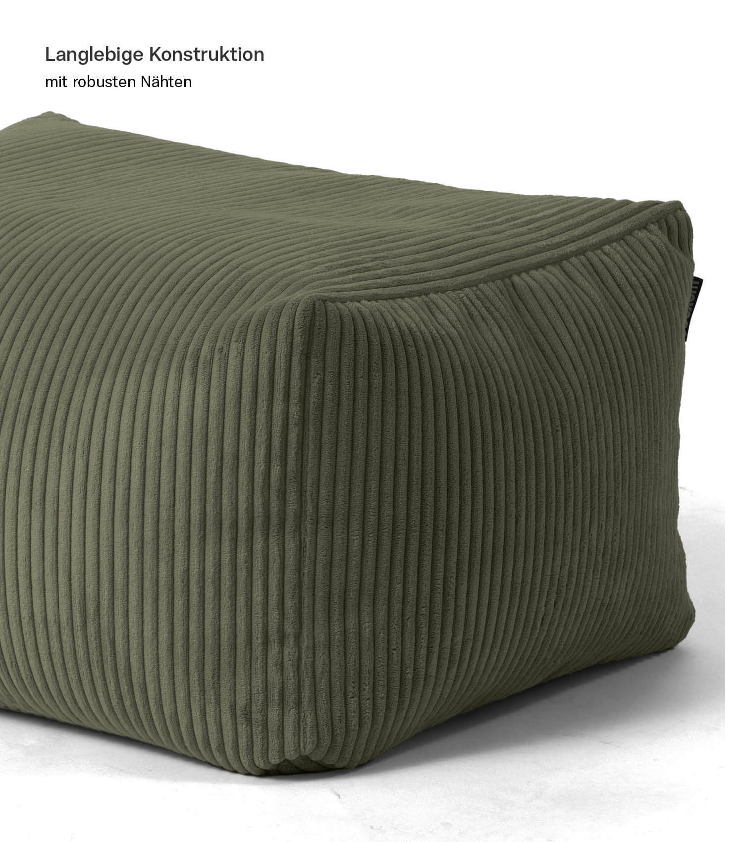 Pouf d'intérieur repose-pieds carré en 'Der Ruhestifter'