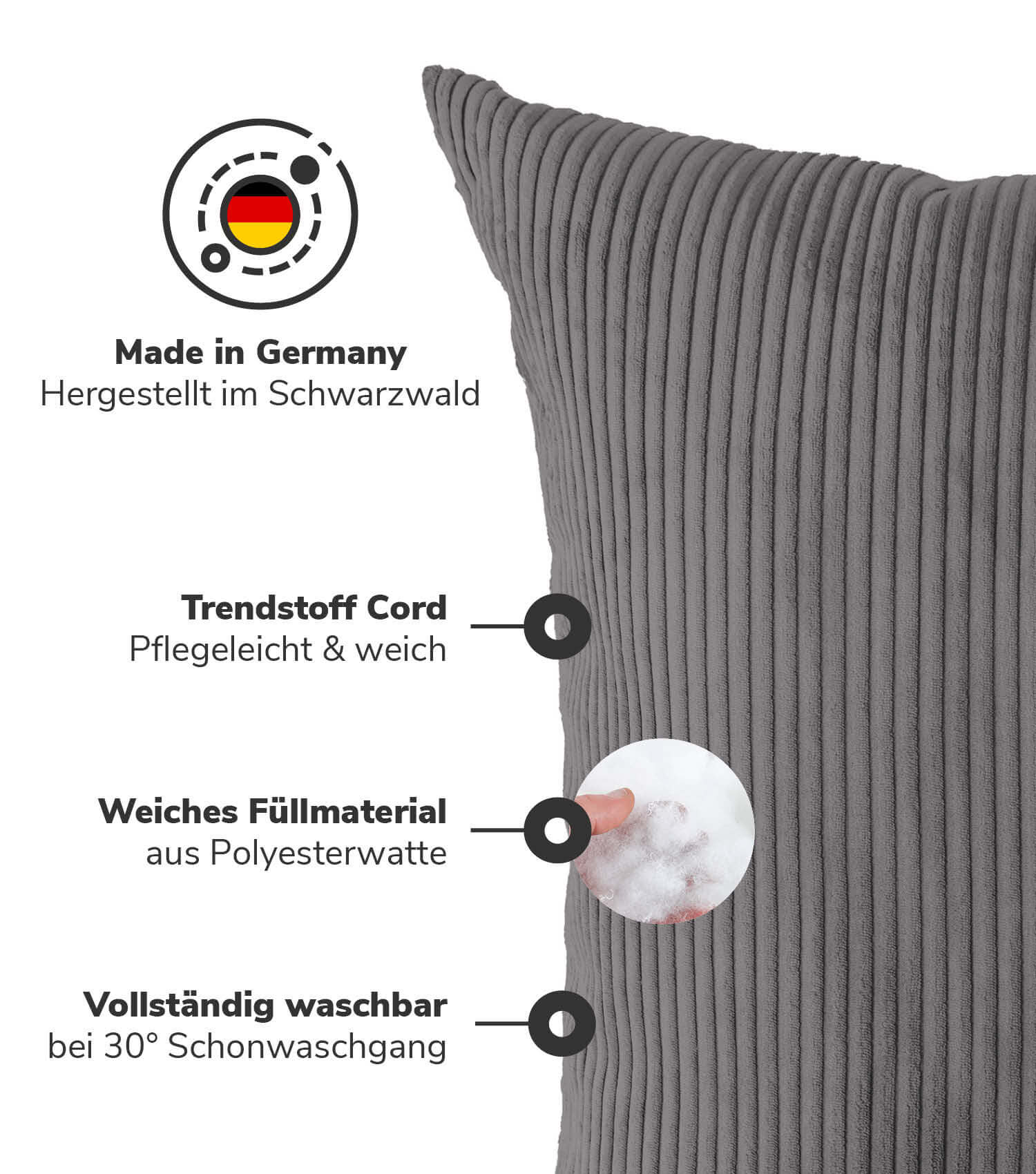 Coussin XXL, grand coussin de dossier pour canapé ou lit