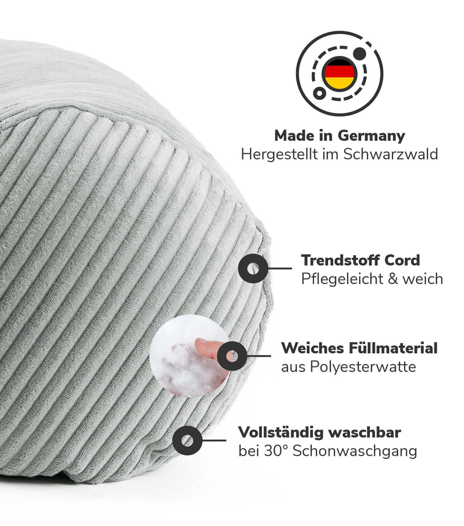 Coussin de nuque gris pour soutien du cou, lecture et repos du dos
