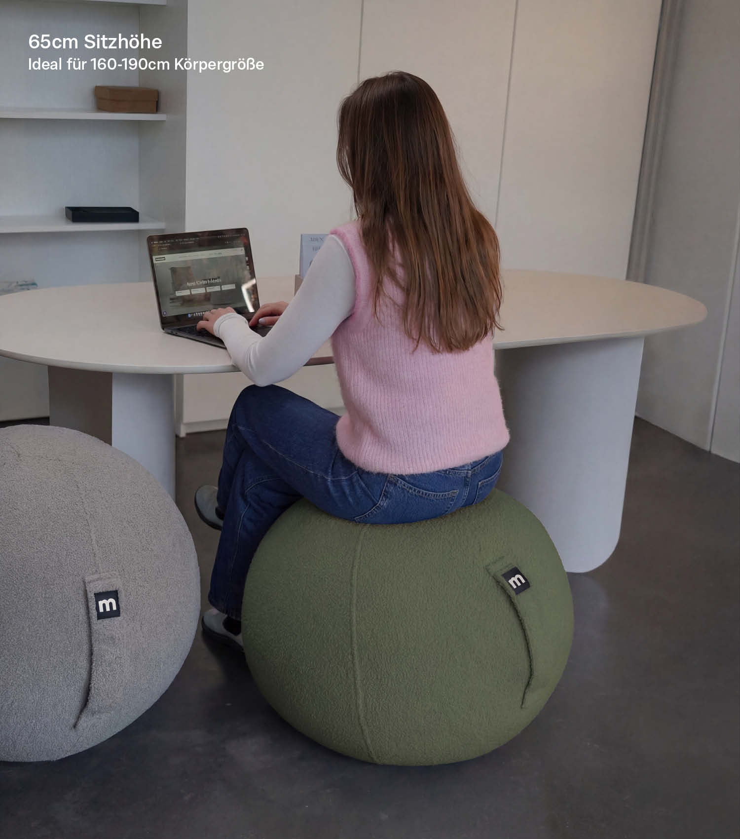 Ballon de siège en tissu ergonomique pour bureau - ballon de gymnastique 
