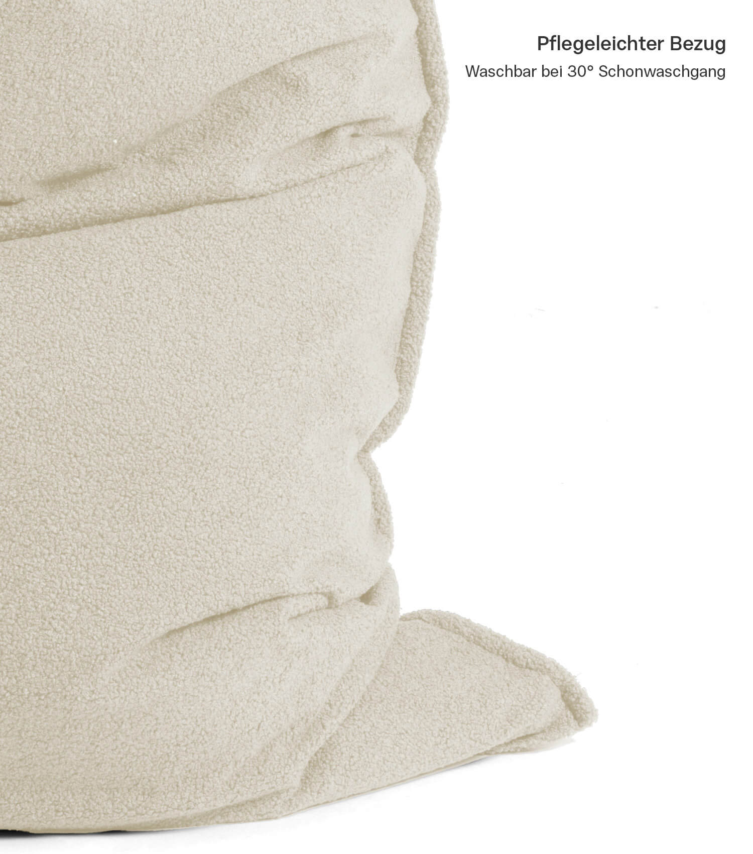 Housse de bean bag en tissu cordé, beige naturel