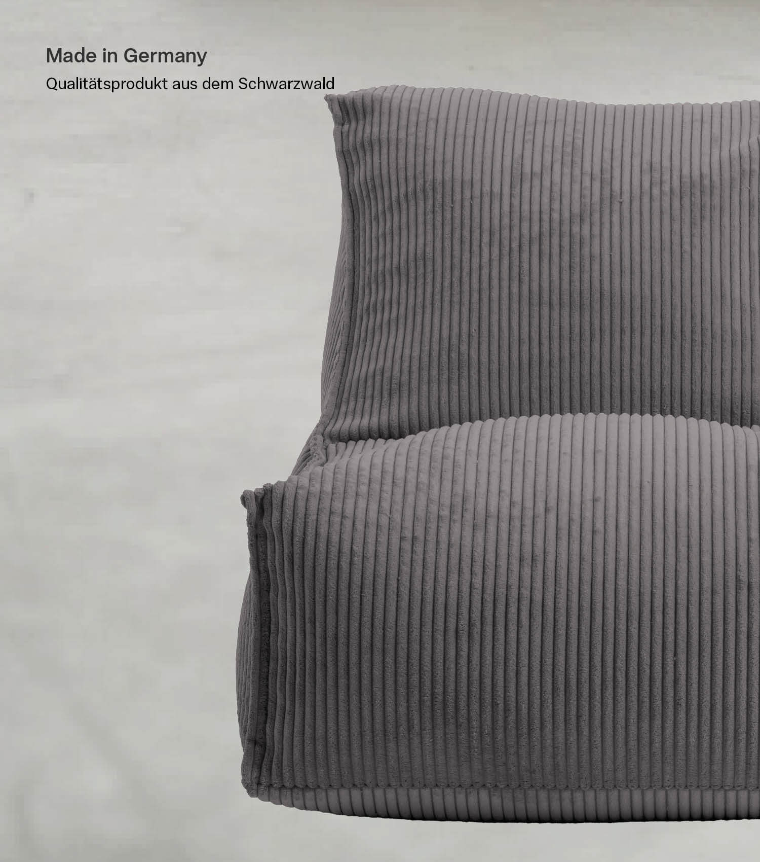 Pouf géant XXL + repose-pieds pour enfants et adultes avec rembourrage 'Der Gelassene'
