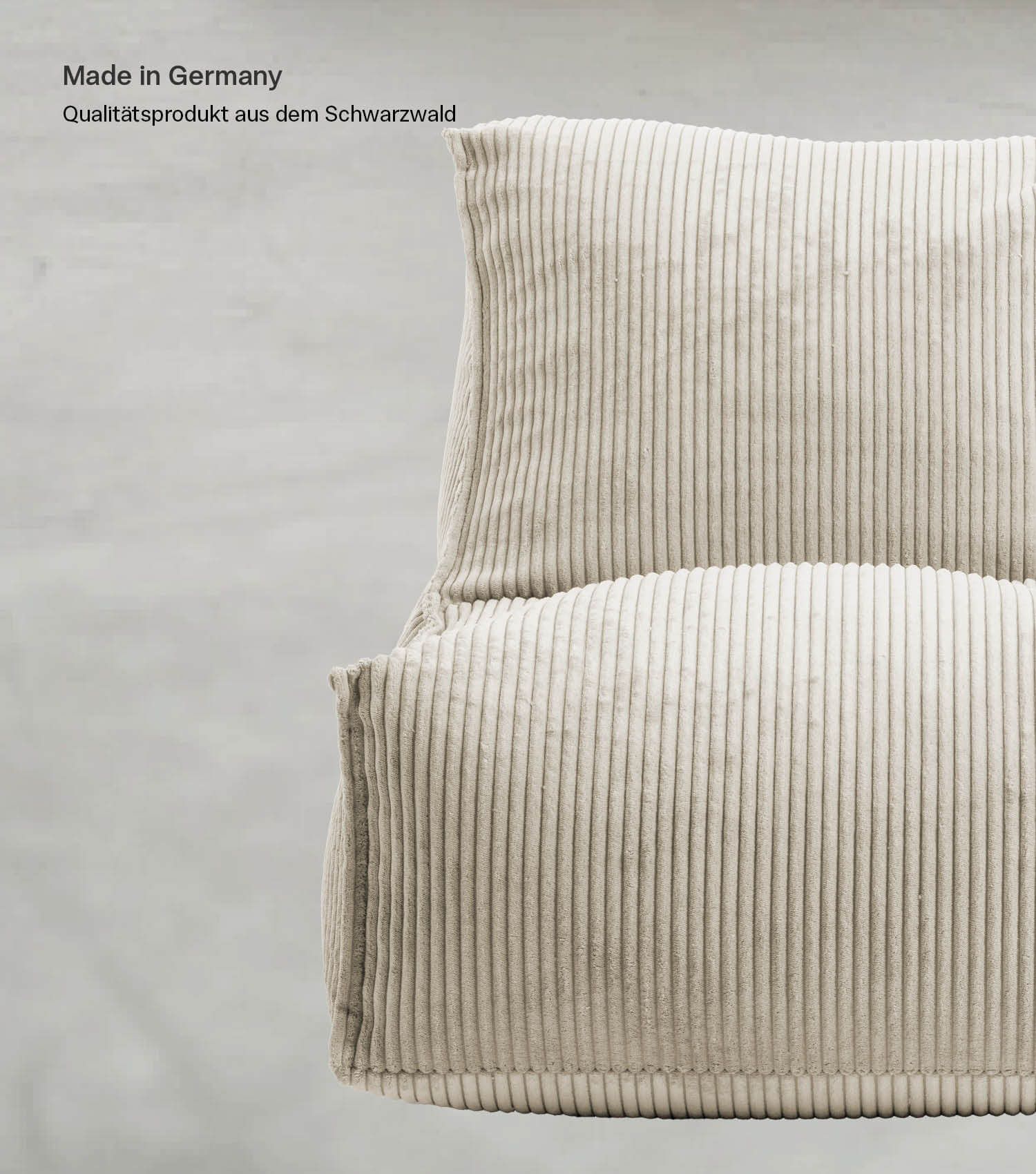 Pouf géant XXL + repose-pieds pour enfants et adultes avec rembourrage 'Der Gelassene'