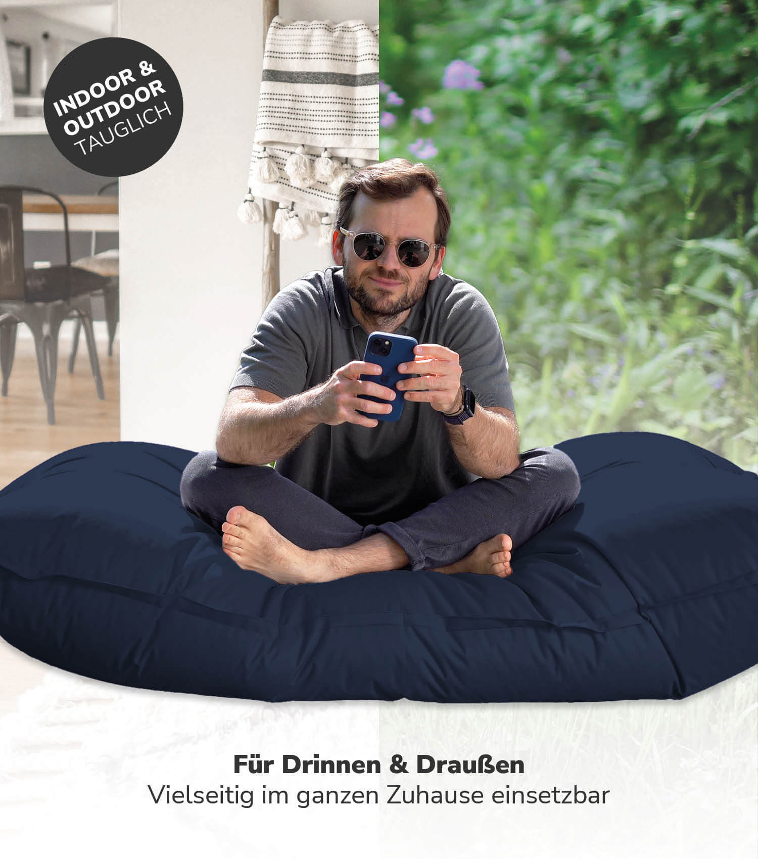 Pouf géant XXL Bean Bag grand pouf fauteuil poire coussin de sol transat de relaxation