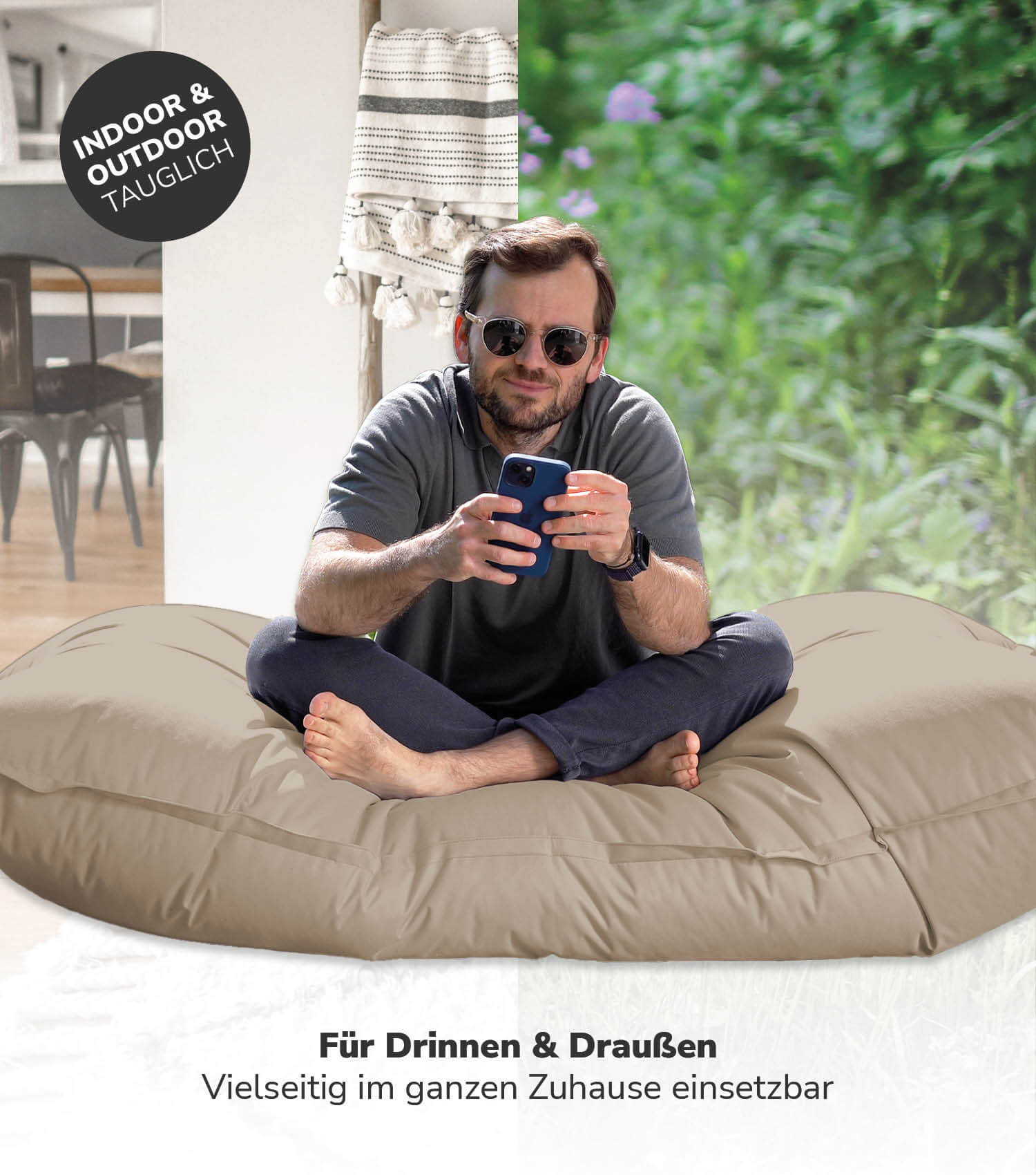 Pouf géant XXL bean bag fauteuil poire géant coussin de sol relaxation canapé bas