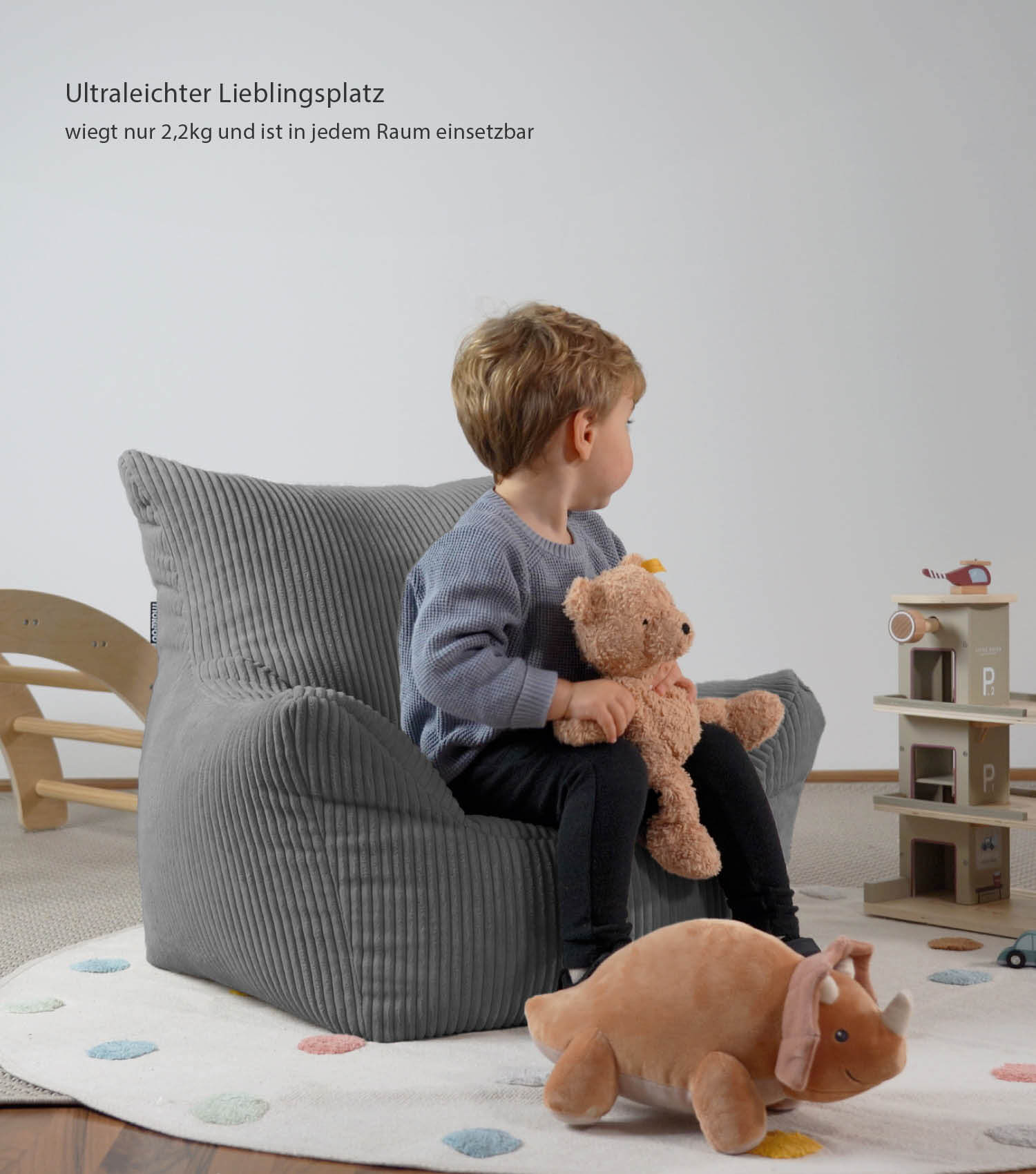 Pouf enfant en velours côtelé, fauteuil de lecture pour enfant, coussin de sol