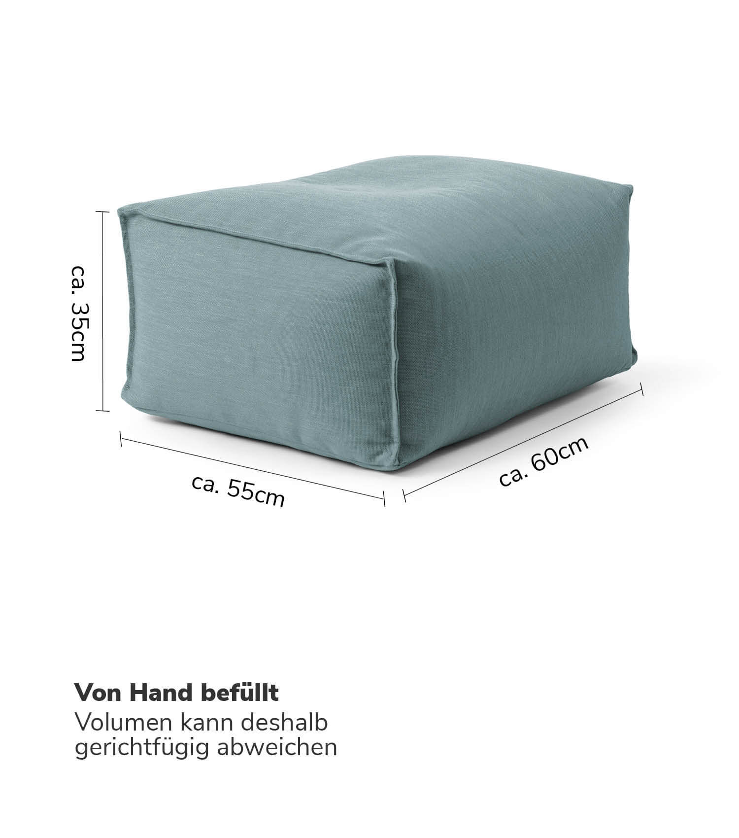 Pouf d'extérieur carré pour s'asseoir 'Der Ruhepouf' repose-pieds