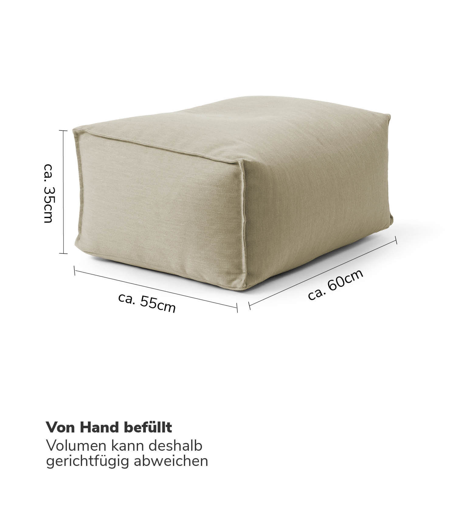 Pouf d'extérieur carré 'Der Ruhepouf' repose-pieds