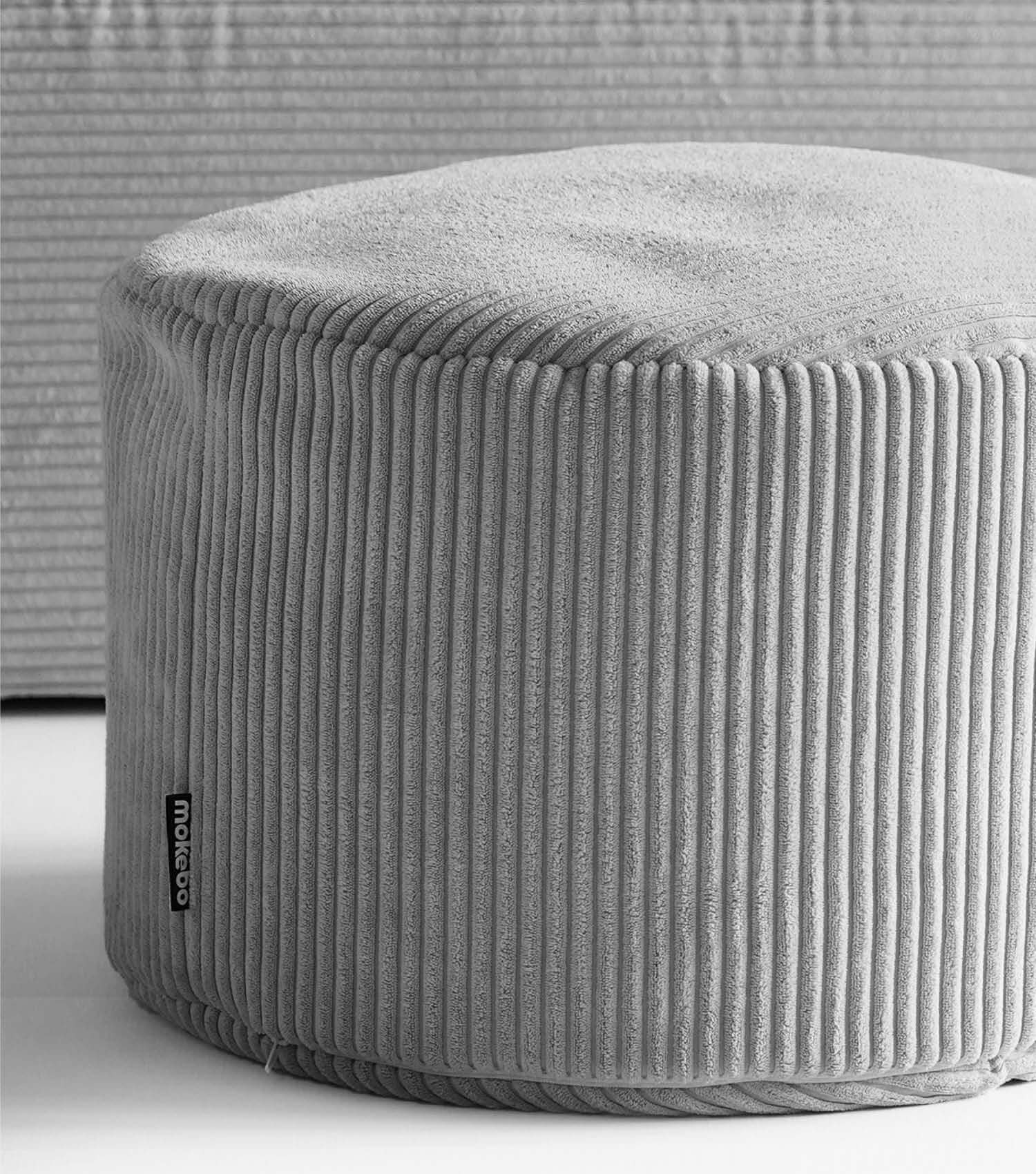 Pouf gris, tabouret de rangement, repose-pieds, table d'appoint