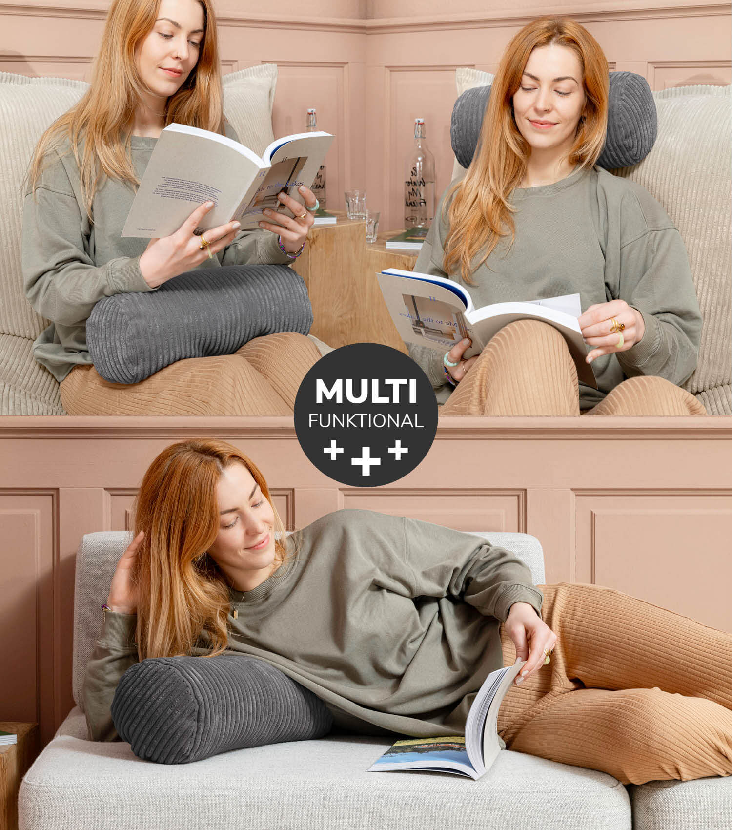 Coussin cervical rouleau oreiller rouleau lecture rouleau genou soutien dorsal