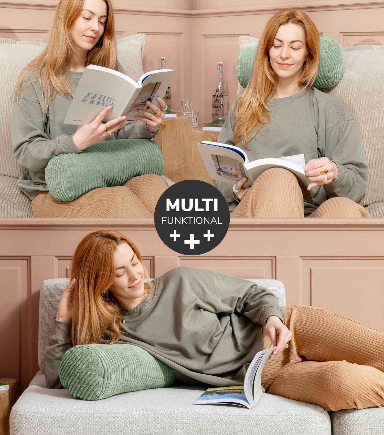 Coussin de nuque, rouleau cervical, rouleau de coussin, coussin de lecture, rouleau genoux, coussin dorsal
