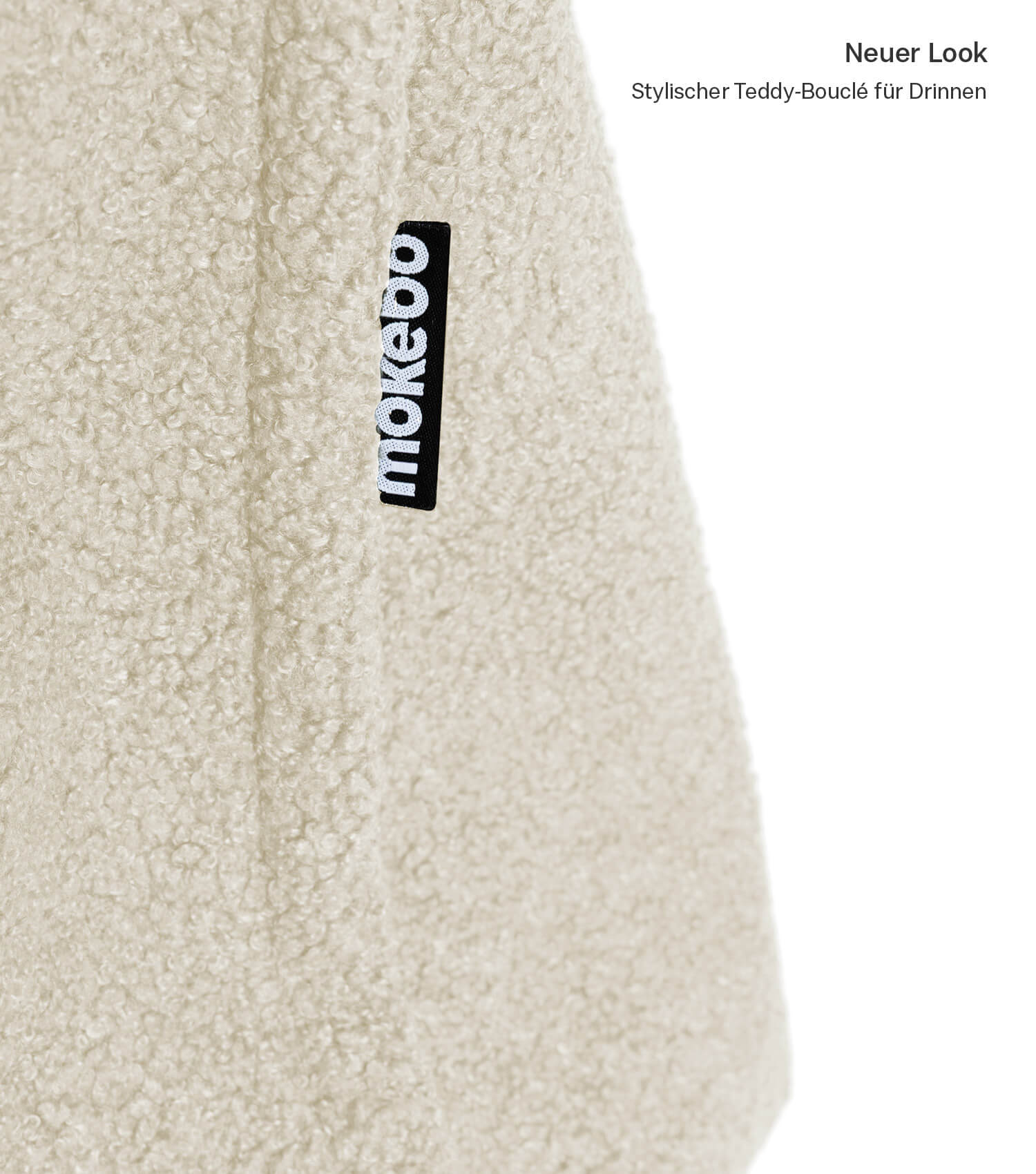 Housse de bean bag en tissu cordé, beige naturel