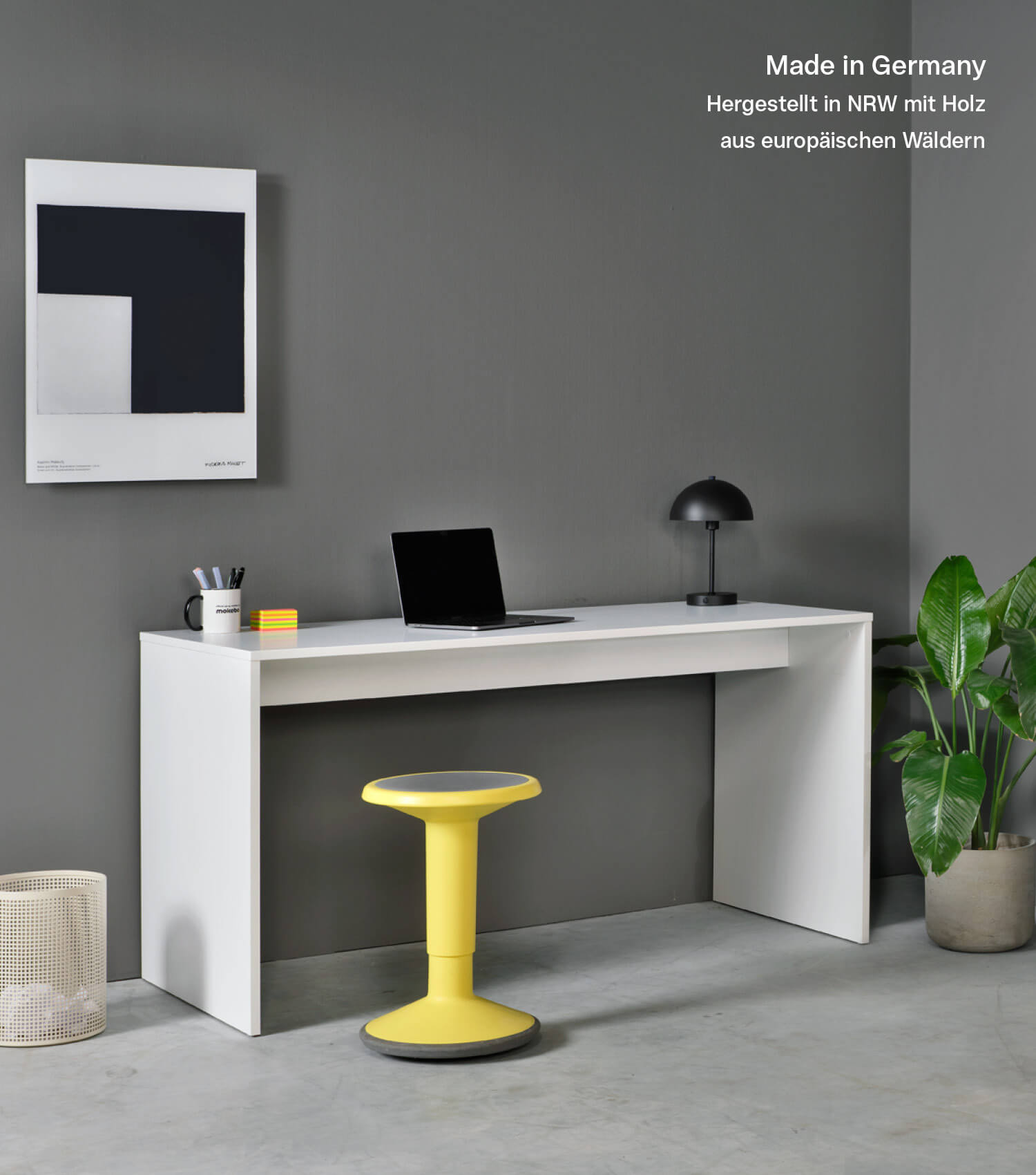Bureau d'angle en bois blanc, table informatique pour enfant avec plateau de travail spacieux