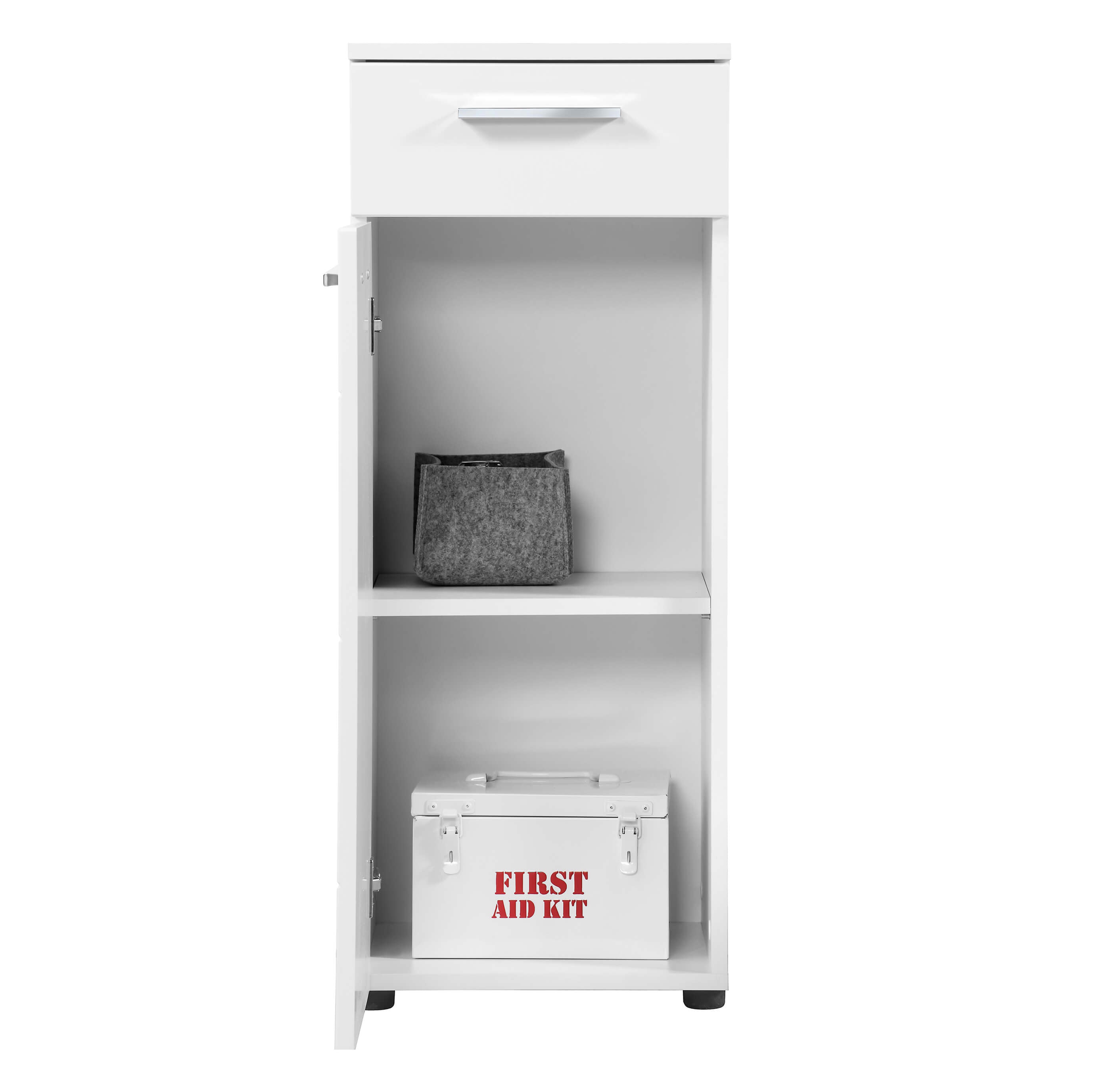 Armoire de salle de bains blanche, meuble de rangement pour salle de bains, petit meuble