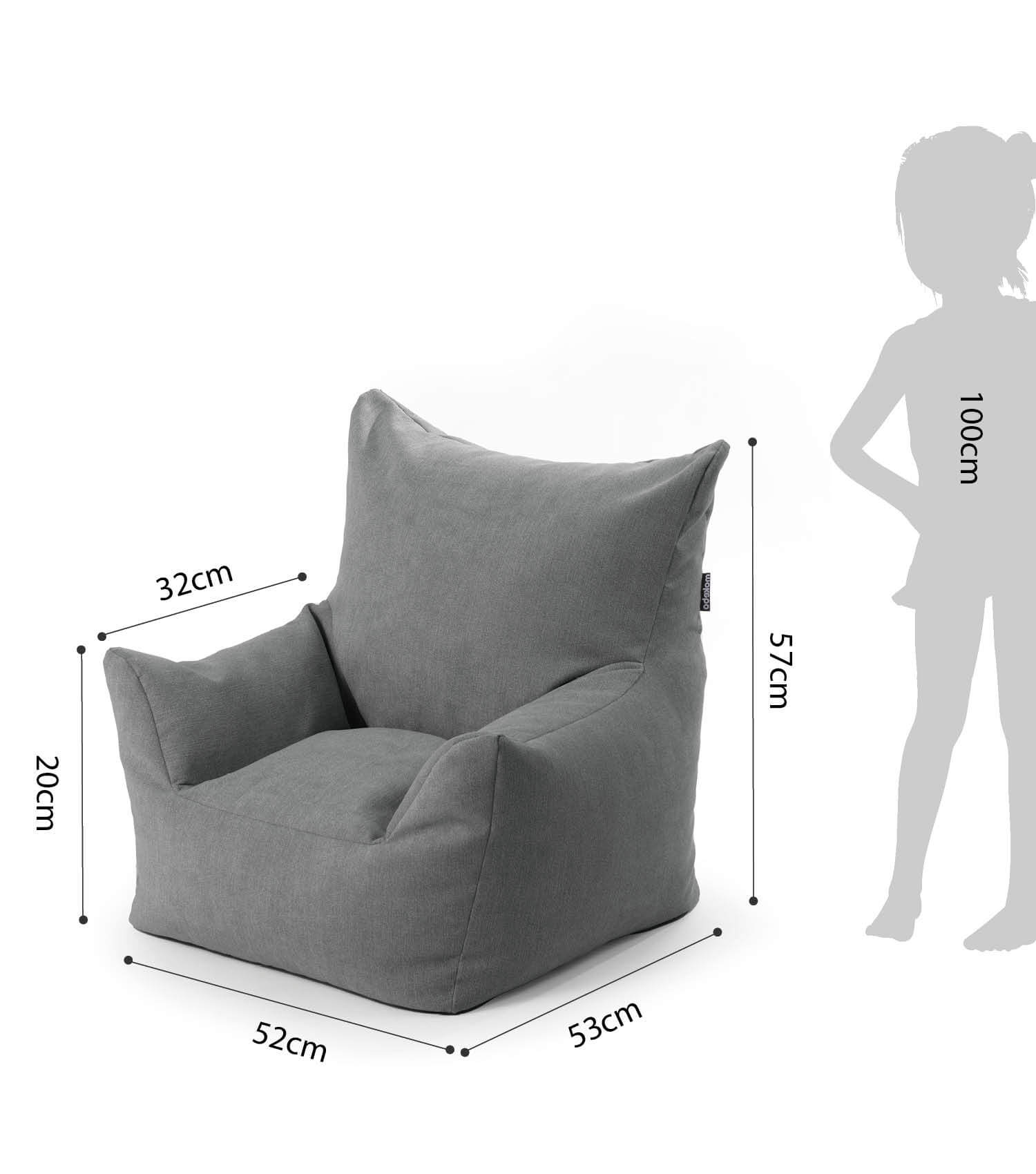 Fauteuil poire enfant en velours côtelé, coussin de sol pour enfant, pouf de lecture