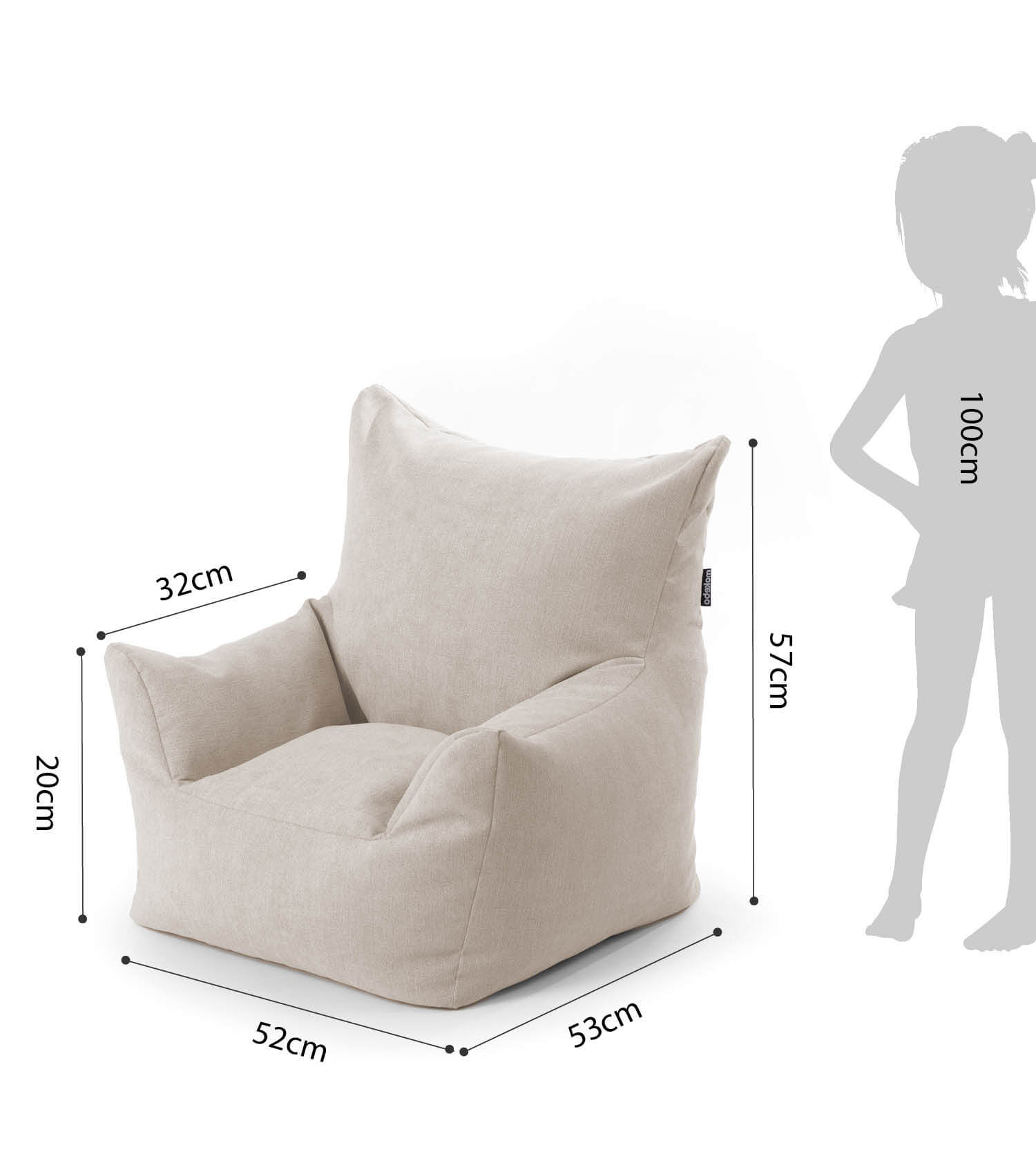 Fauteuil enfant Kindersessel beige en velours côtelé pour enfants