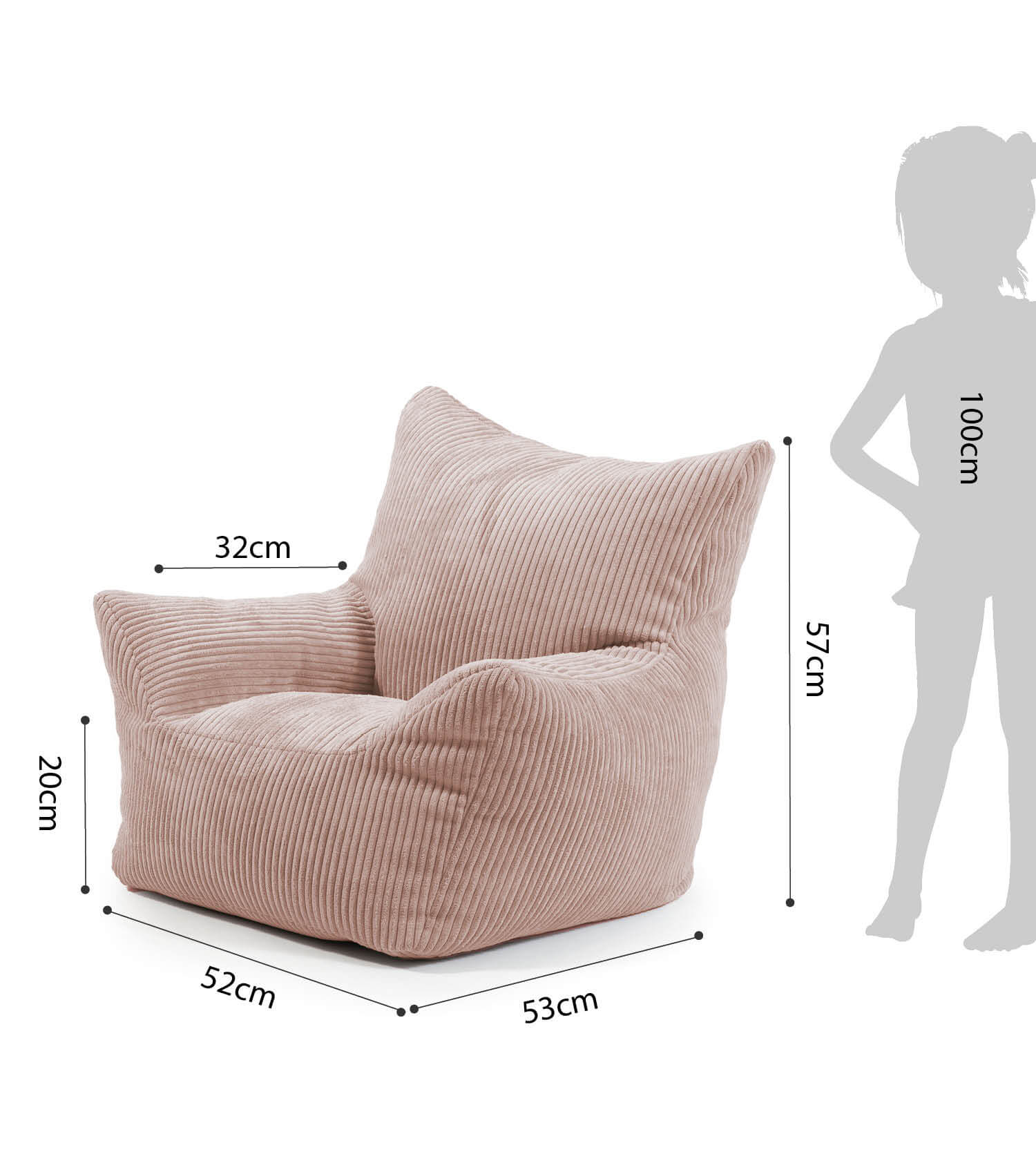 Pouf poire enfant en velours côtelé, fauteuil de lecture pour enfant, coussin de sol, pouf enfant, pouf d'extérieur