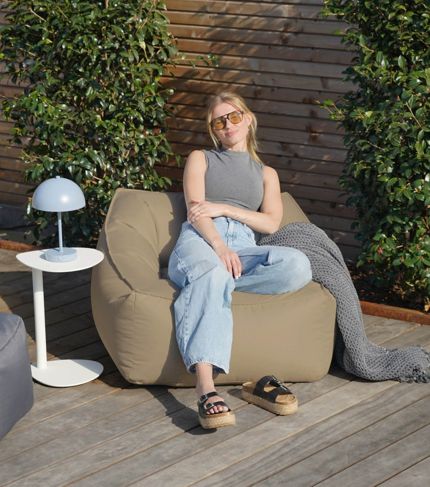 Pouf de sol rembourré Bean Bag, siège relaxant mokebo