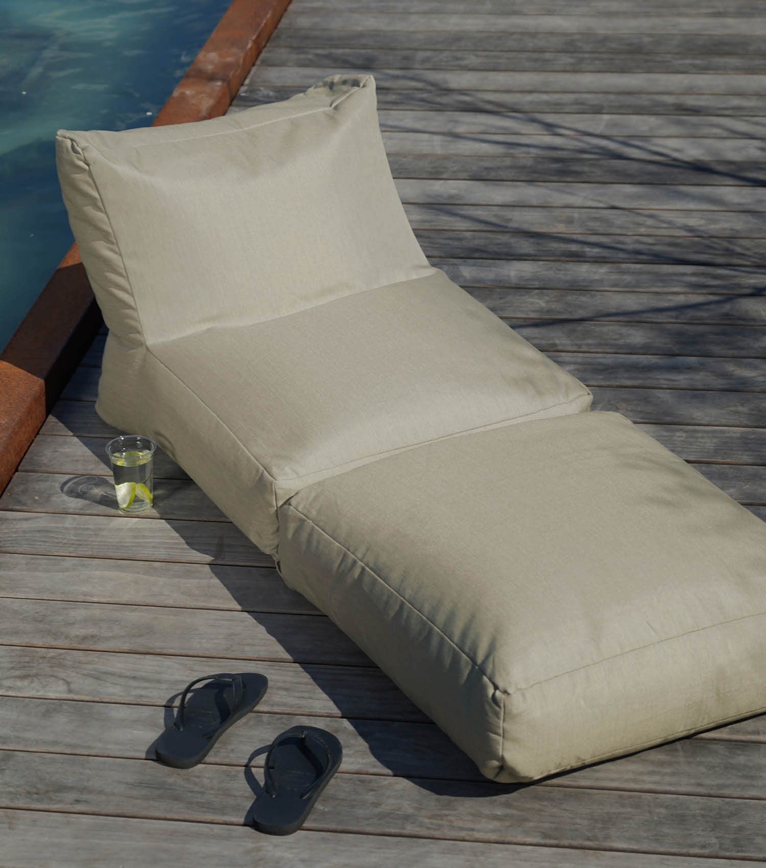 Pouf de sol convertible bean bag, assise relaxante en tissu