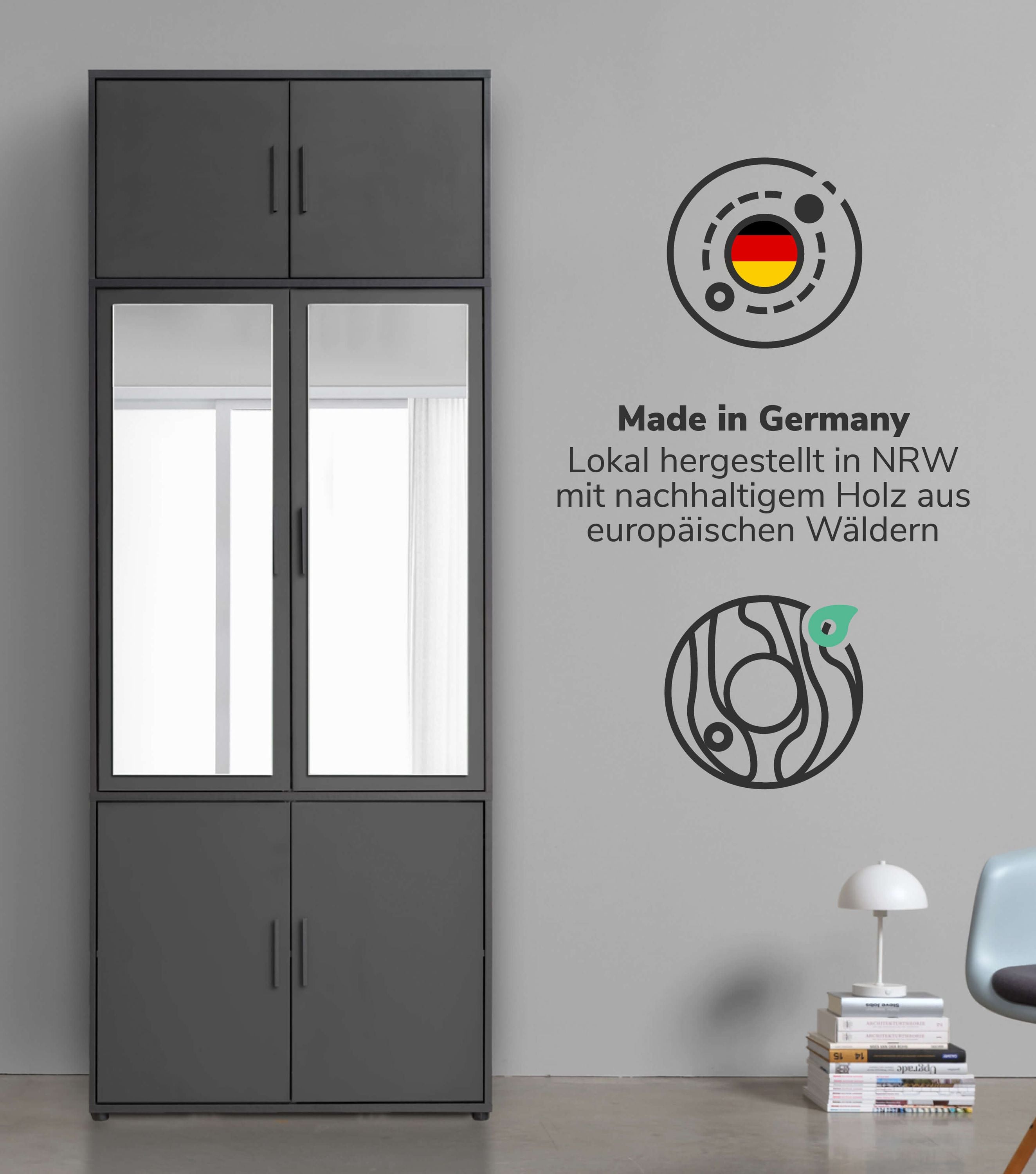 Armoire penderie chambre à coucher, meuble de rangement en bois