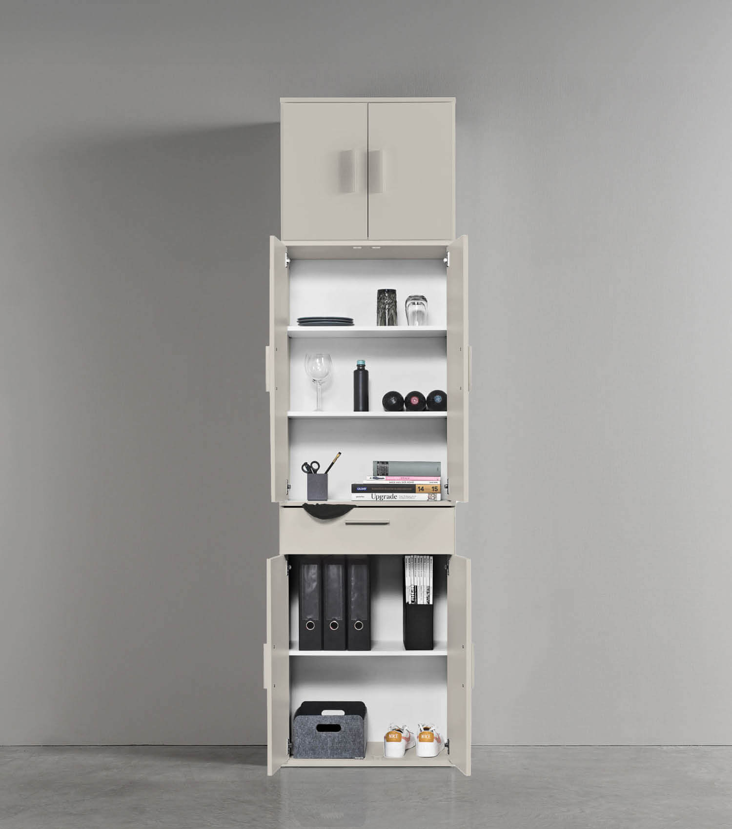 Armoire multifonction haute pour chaussures et rangement entrée