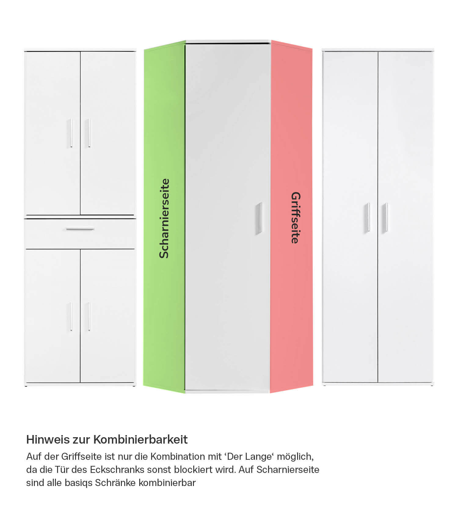 Armoire d'angle 'Der Lange' aussi utilisable en meuble polyvalent ou classeur 