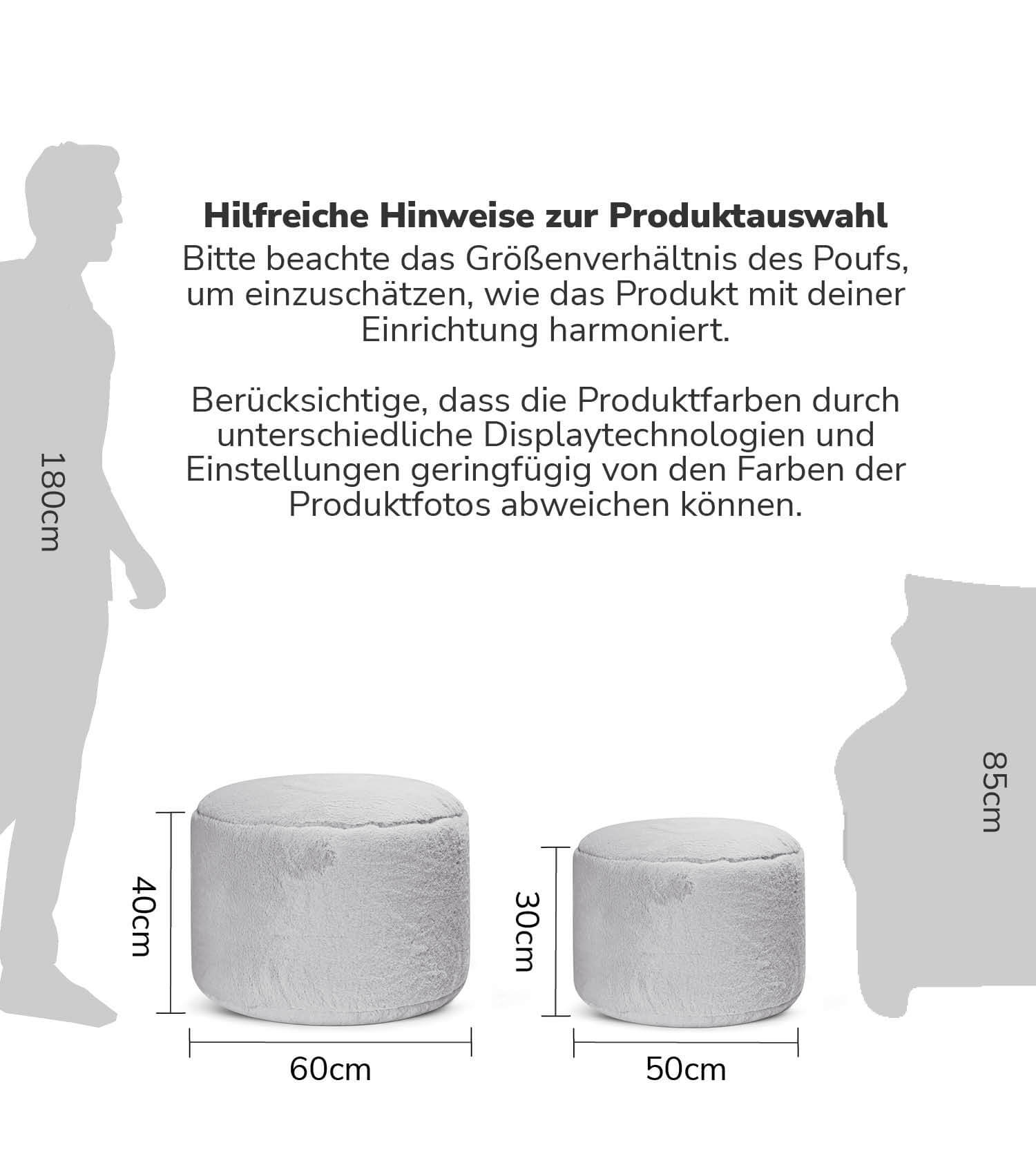 Pouf repose-pieds gris en tissu doux mokebo
