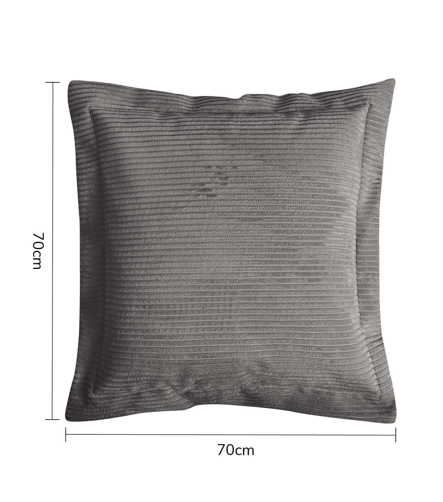 Coussin de canapé décoratif en velours côtelé, couleur anthracite