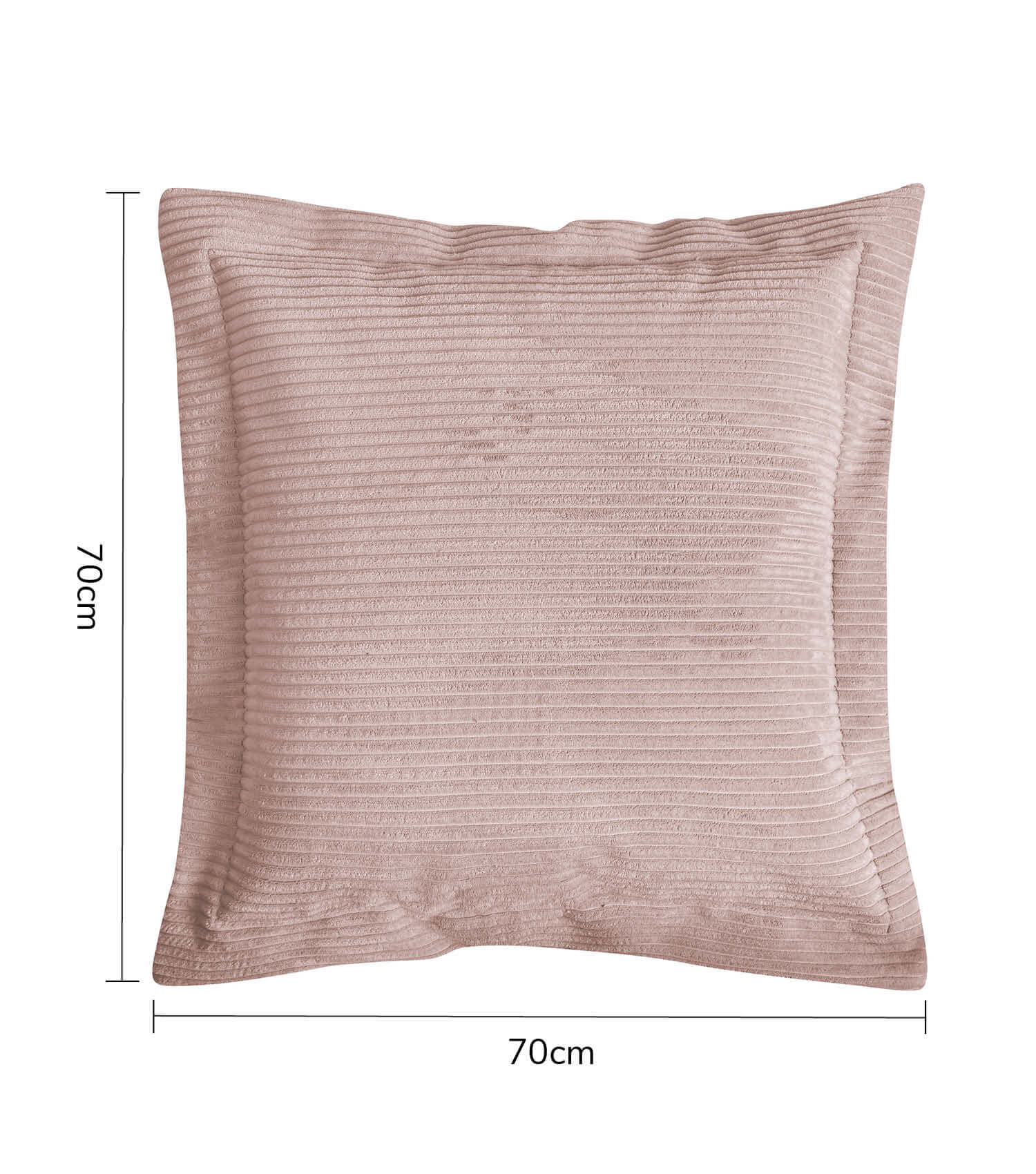 Coussin de canapé rose en velours côtelé