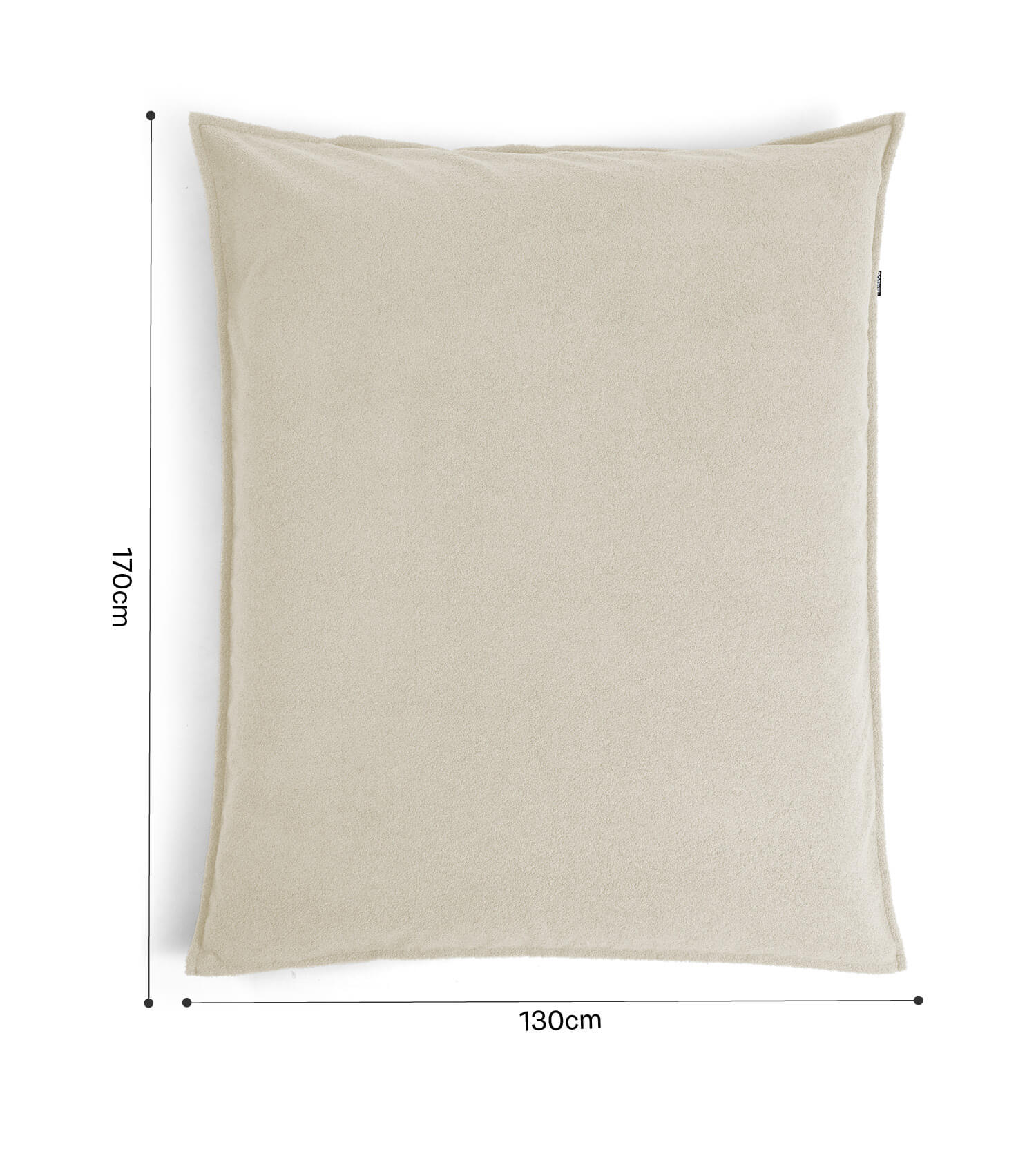 Housse de bean bag en tissu cordé, beige naturel