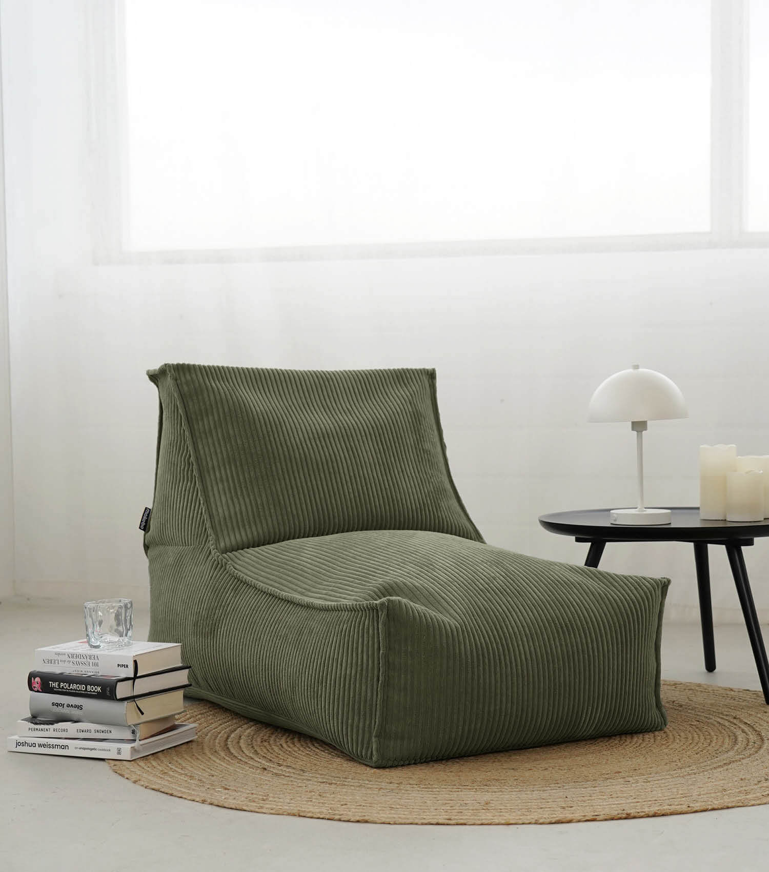 Pouf géant XXL + repose-pieds pour enfants et adultes avec remplissage 'Der Gelassene'