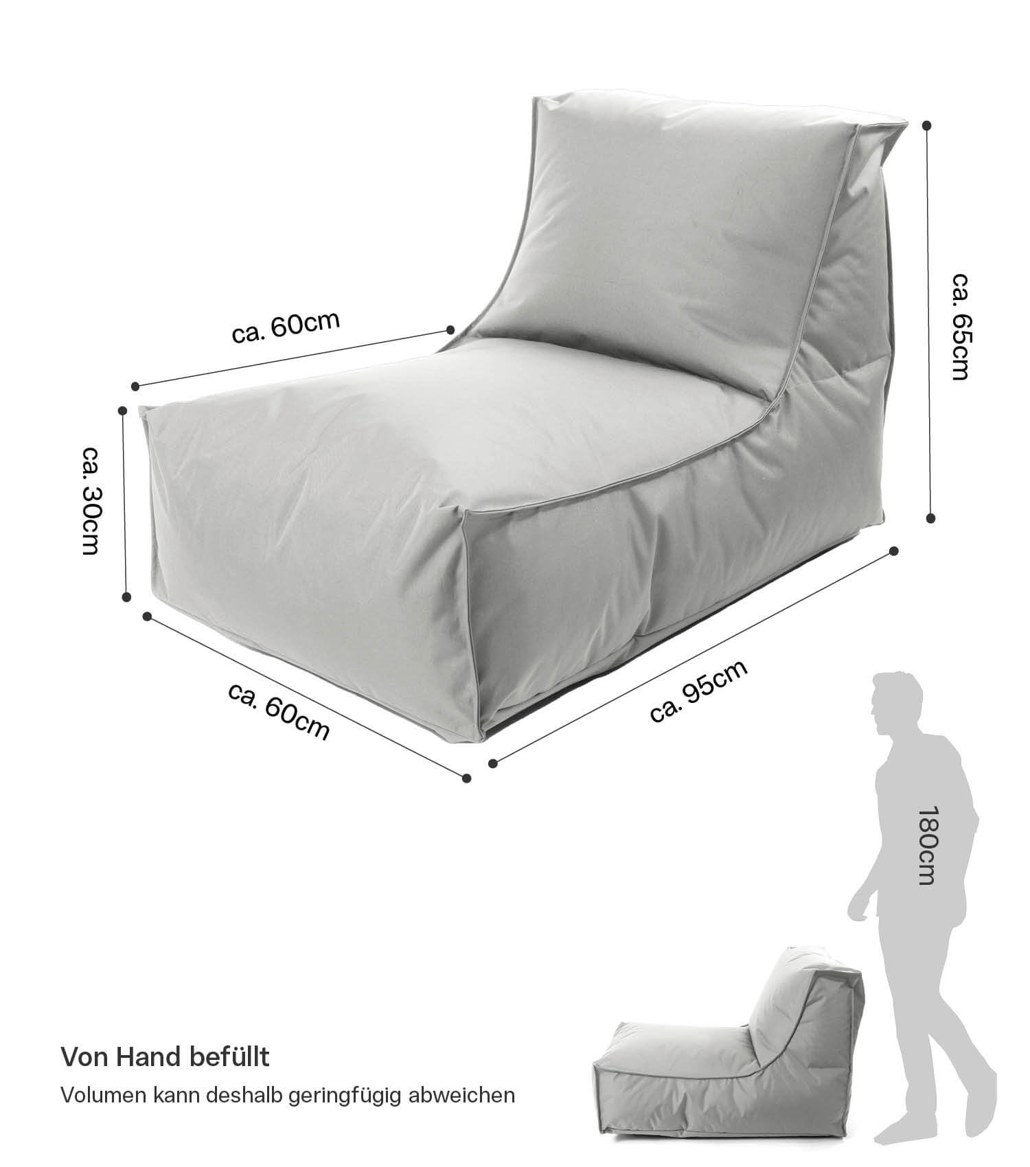 Pouf géant gris pour détente et relaxation, style bean bag