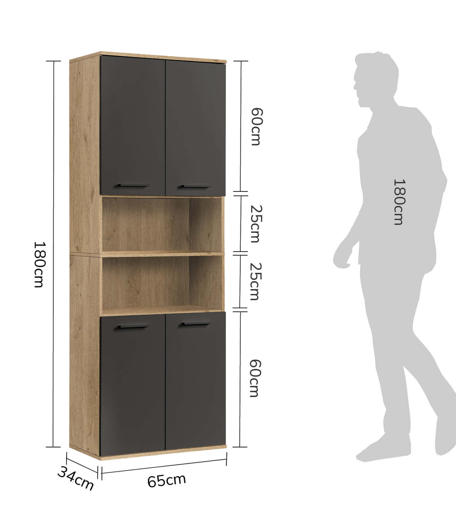 Armoire de salle de bains haute Bad-Hochschrank meuble rangement salle de bains