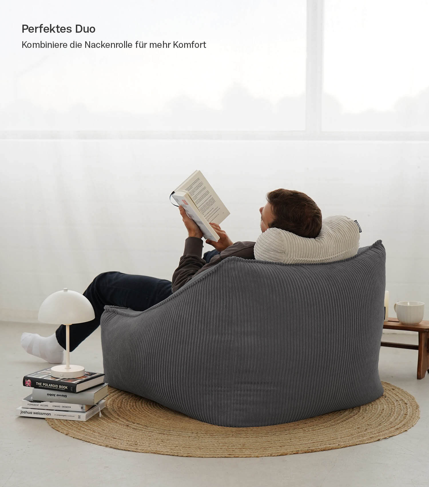 Fauteuil Cord Lesesessel XXL Sitzsack Sitzsack Cord Bean Bag Armlehnen