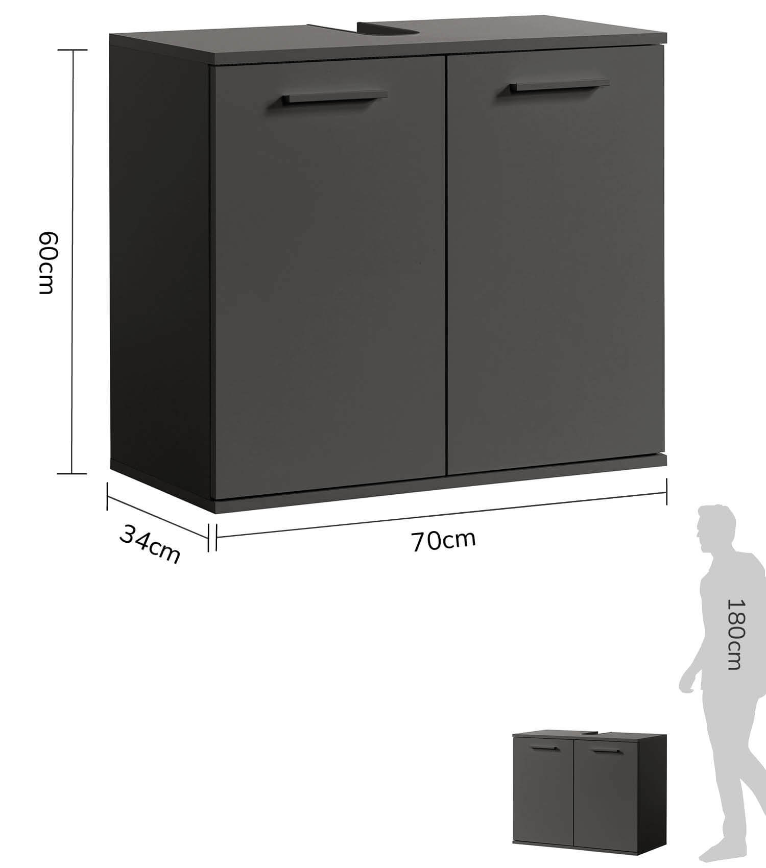 Meuble sous-lavabo Waschtischunterschrank Unterschrank Badschrank