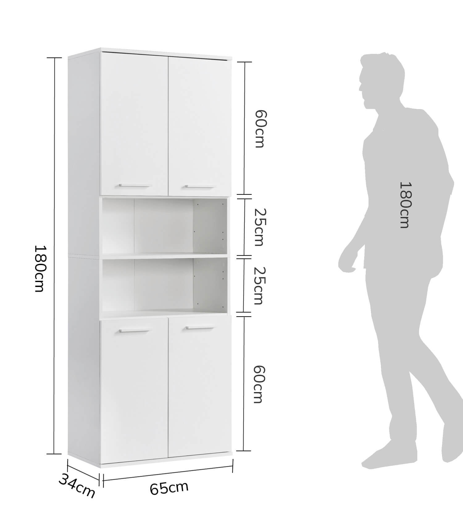 Armoire de salle de bain haute Armoire de salle de bain Meuble de rangement salle de bain Etagere salle de bain Meuble