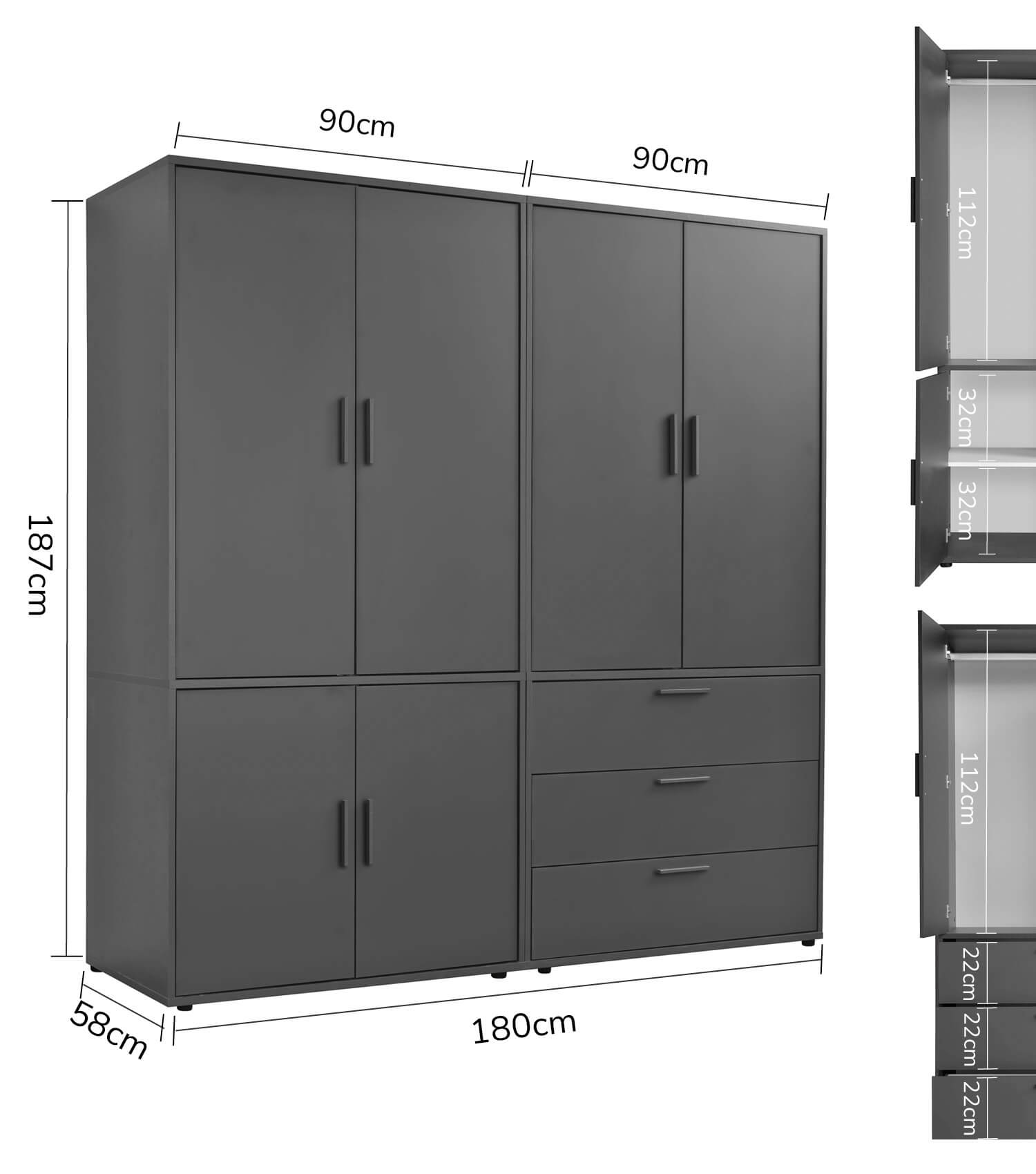 Armoire Kleiderschrank rangement chambre couloir