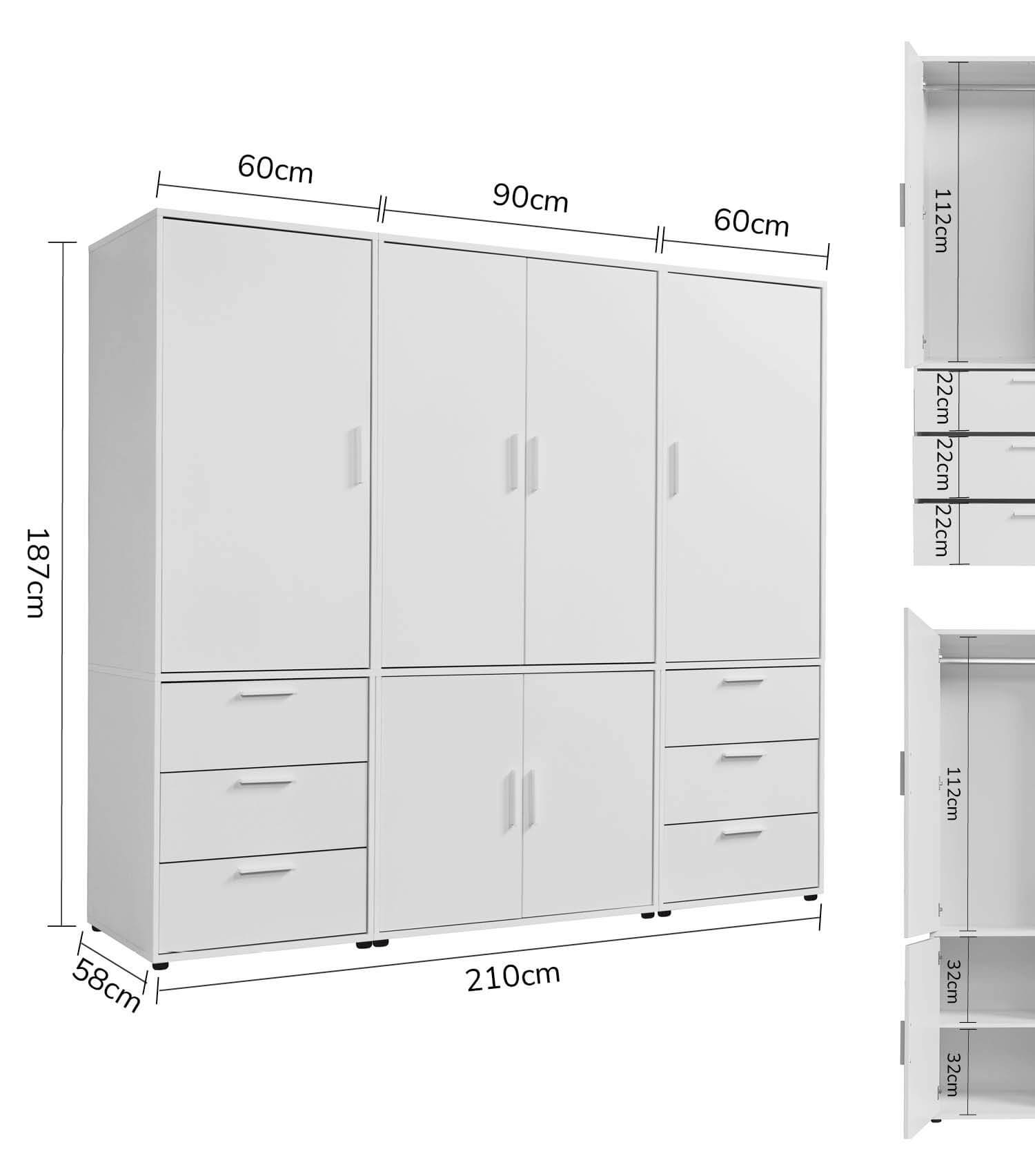 Armoire penderie pour chambre à coucher, couloir - Kleiderschrank